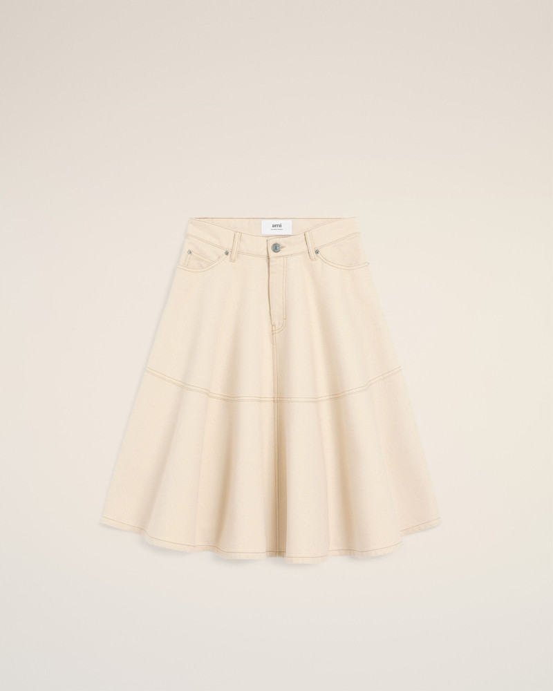 WHITE COTTON MIDI SKIRT 1