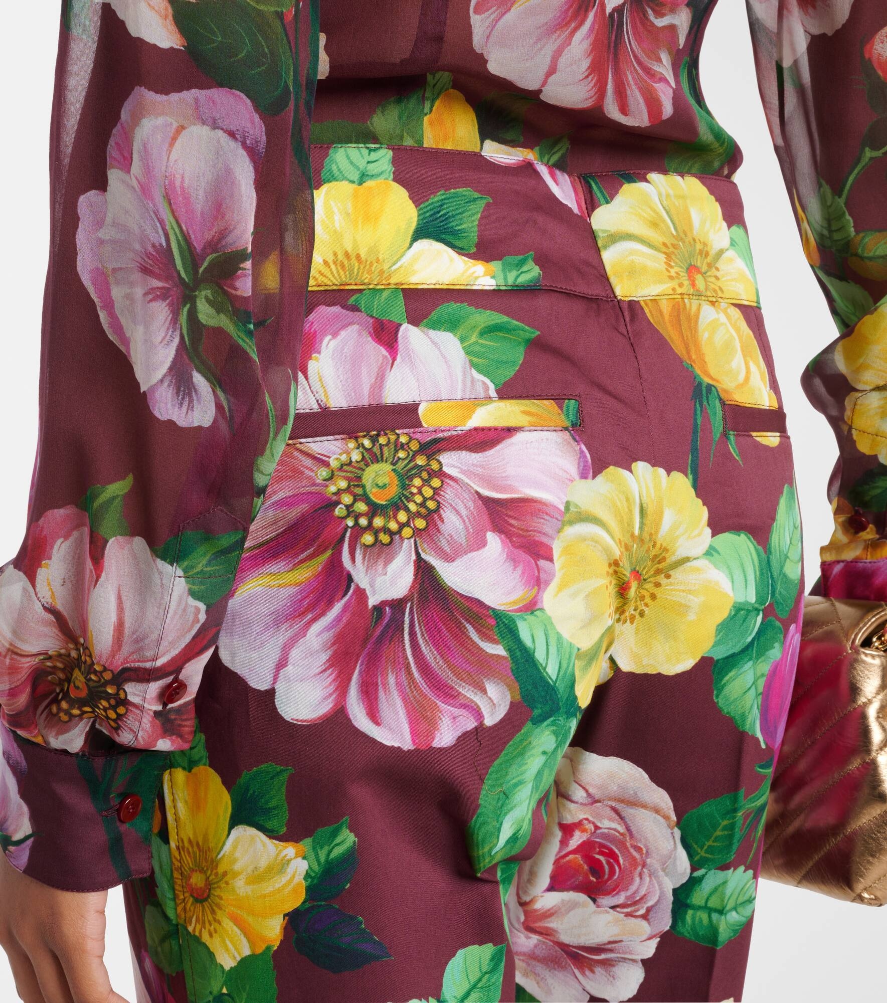 Floral low-rise cotton-blend pants - 6