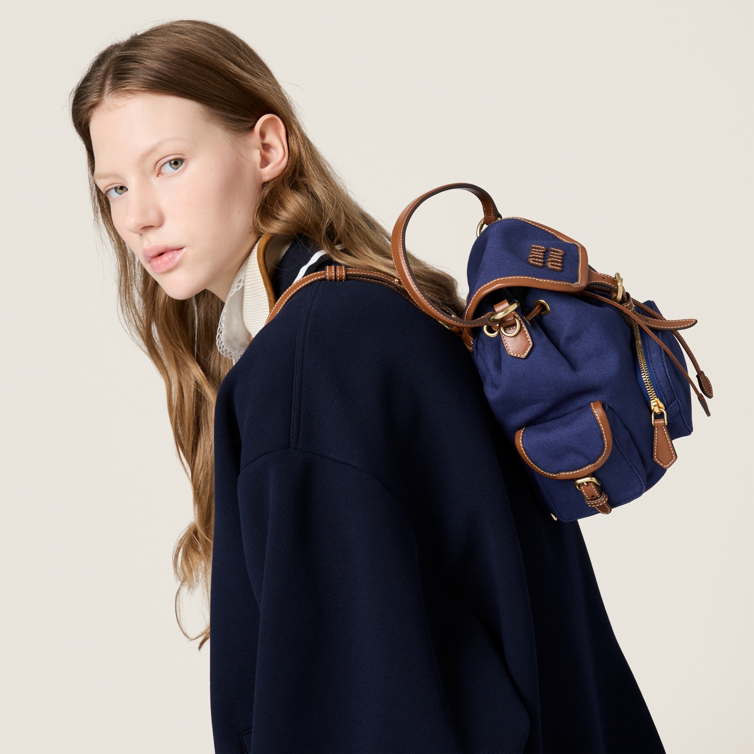 Canvas and leather backpack - 2