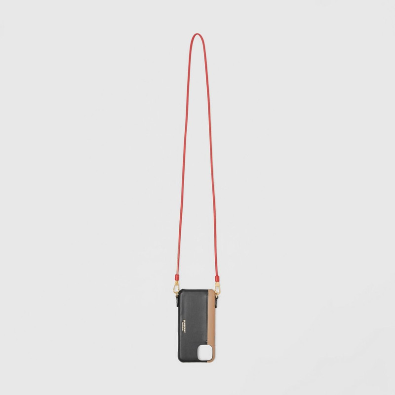 Two-tone Leather iPhone 11 Pro Case Lanyard 1