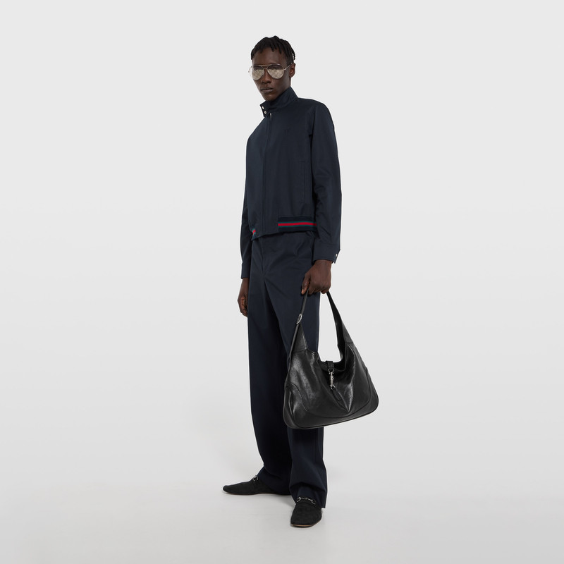 GUCCI Cotton twill zip jacket with Web outlook