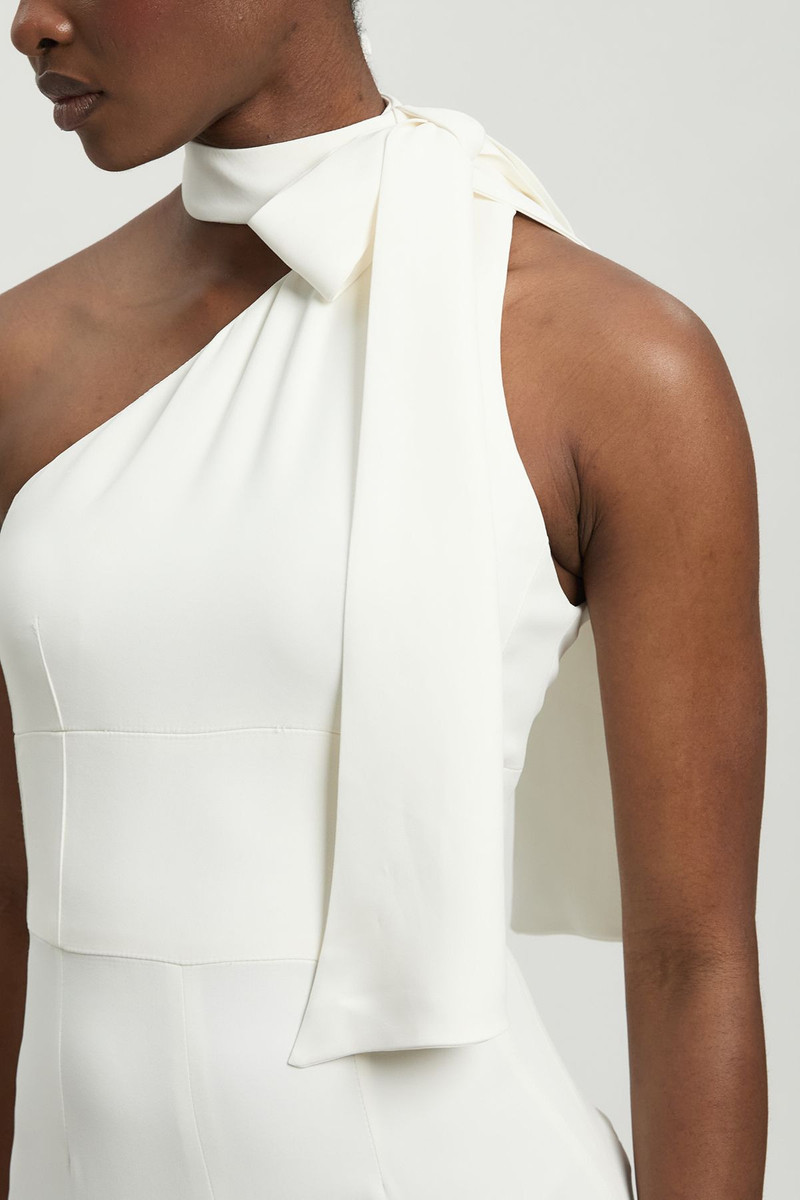KAREN MILLEN Satin One Shoulder Pleat Detail Jumpsuit outlook
