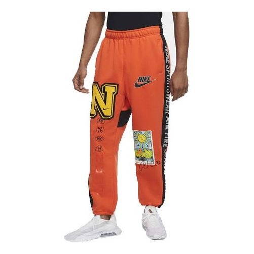 Nike Printing Alphabet Logo Sports Long Pants Orange DC2723-891 - 1