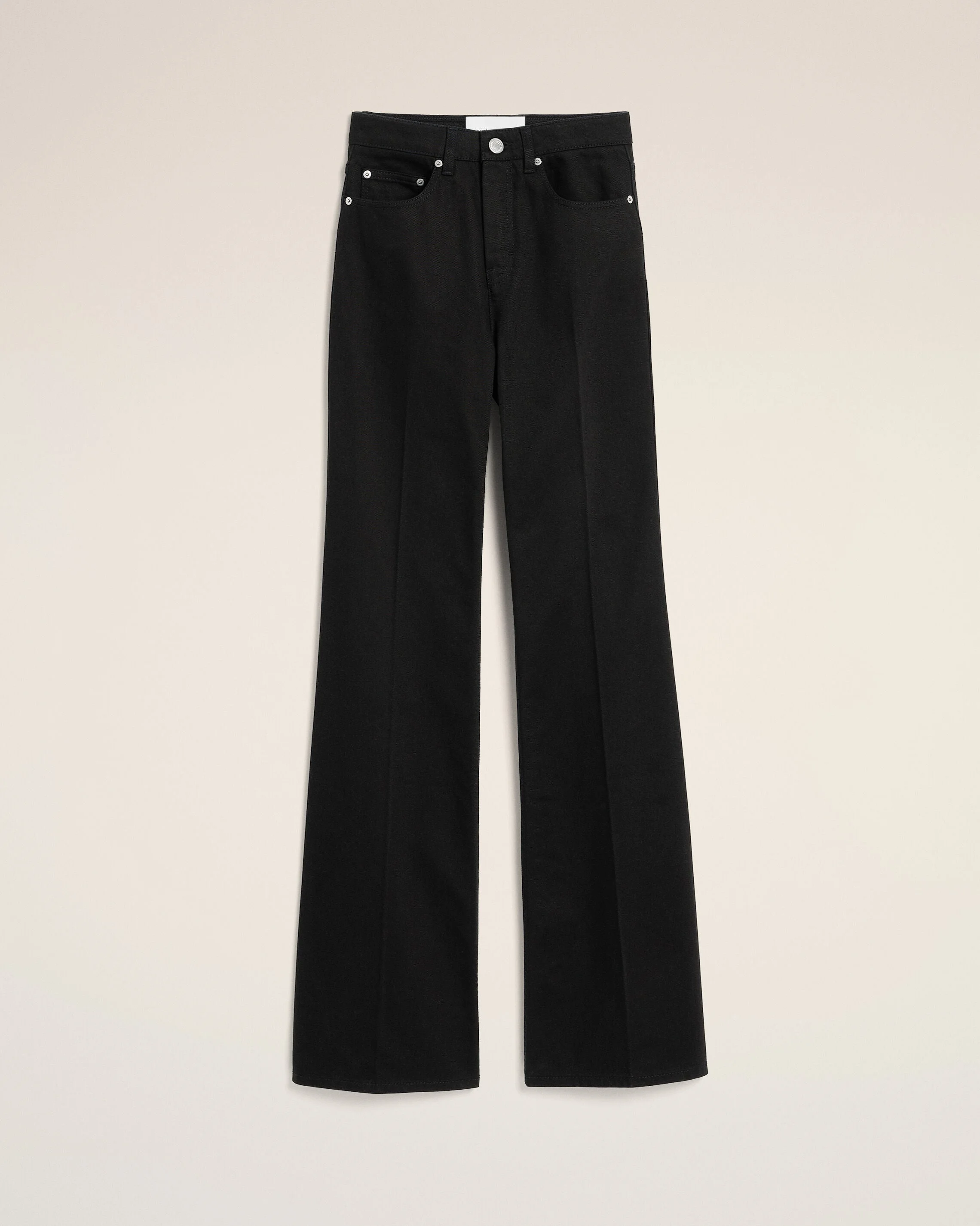 BLACK FLARE-FIT COTTON JEANS - 1