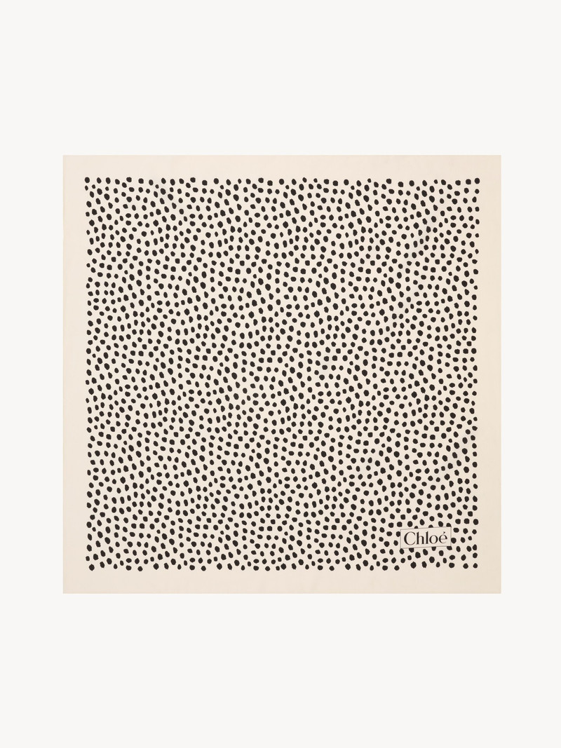 THE CHLOÉ SPOTTED SQUARE SCARF IN SILK 1