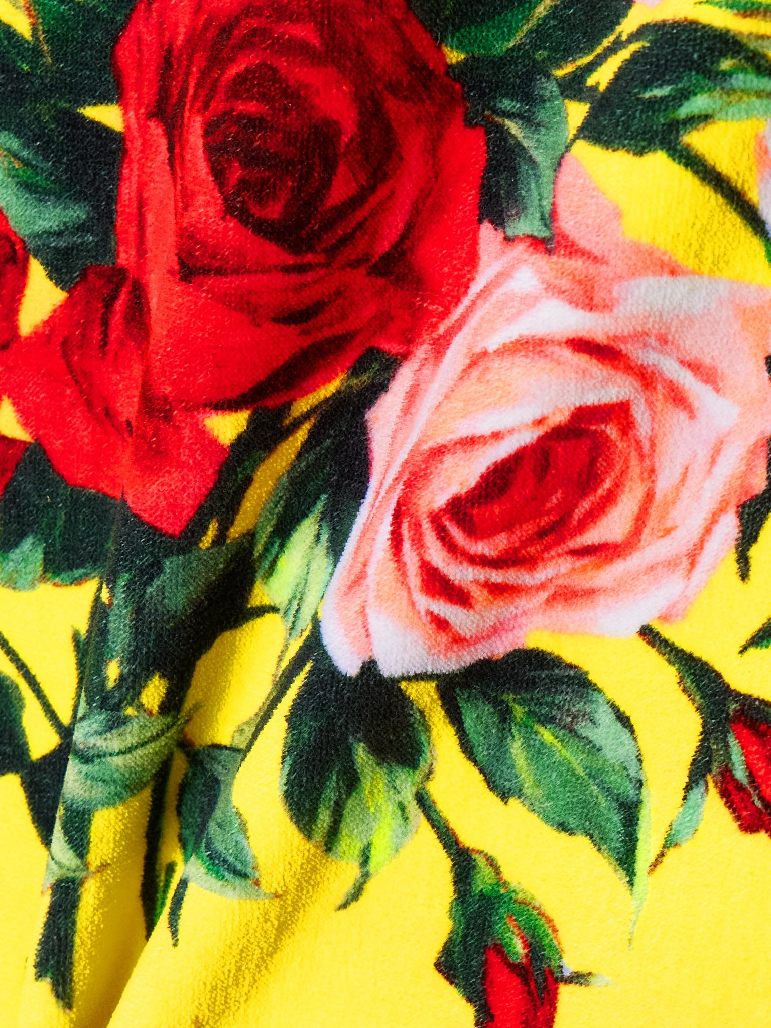 Floral-print cotton-terry towel Yellow - 2