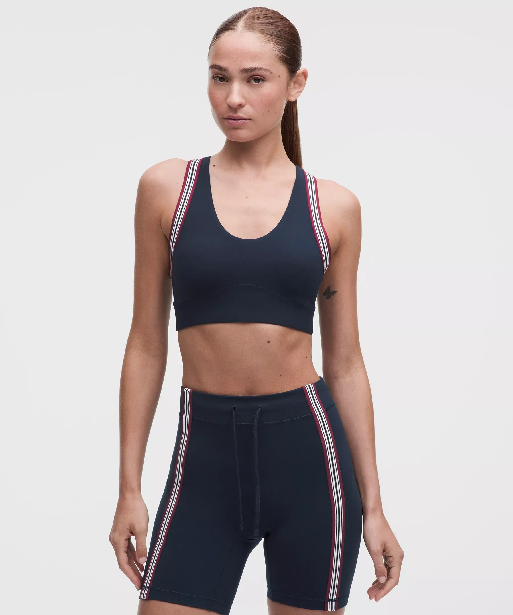 Groove Yoga Bra Light Support, B/C Cup *Striped Trim - 1