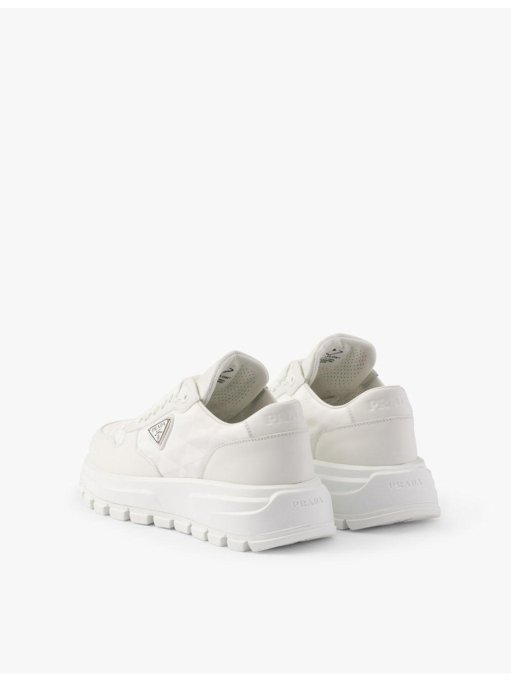 Prax 01 Re-Nylon logo-plaque leather low-top sneakers - 4