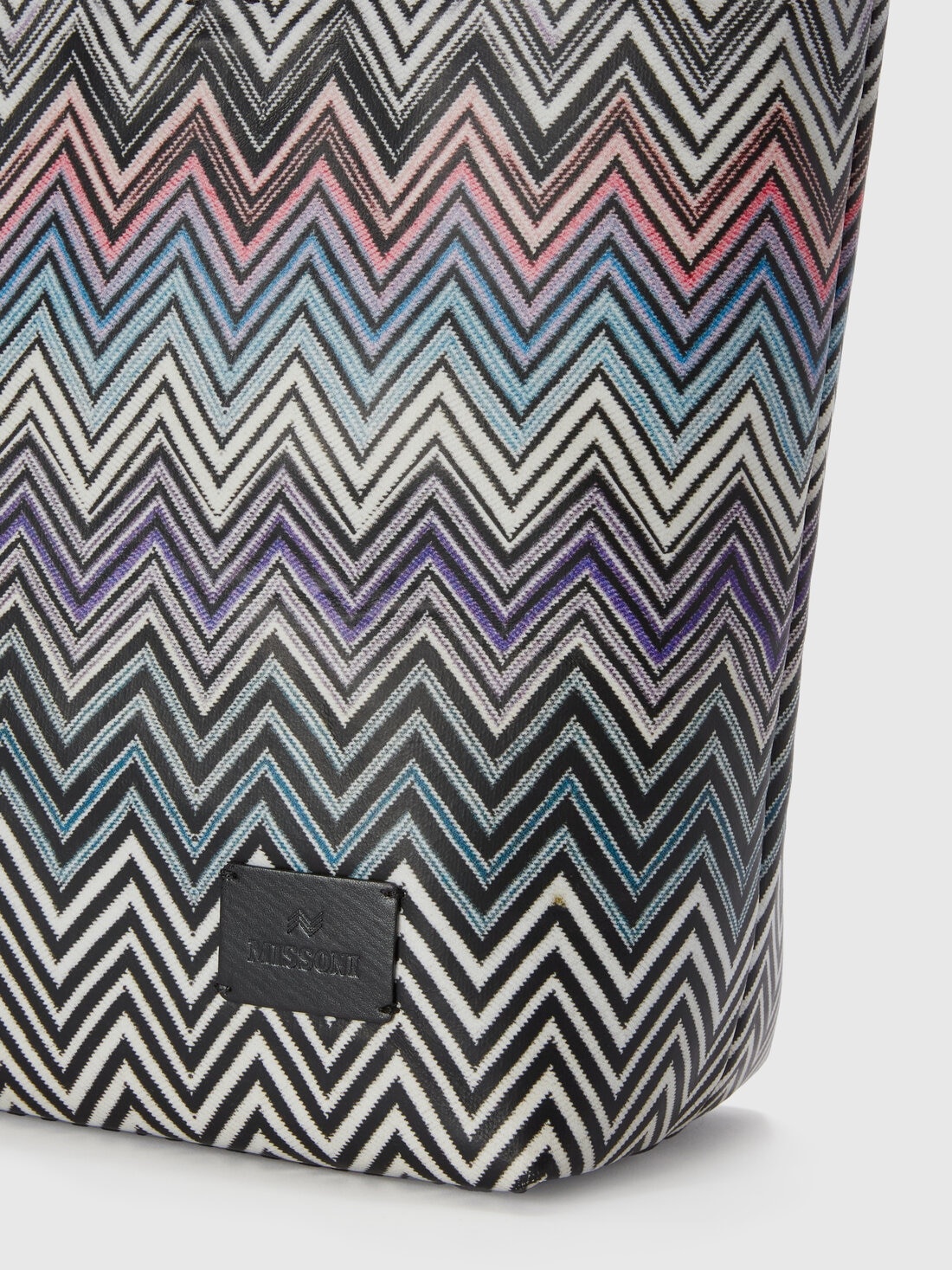 Zig zag cotton shopper with double handles - 3