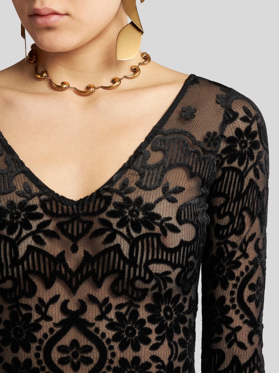 Etro TULLE AND JACQUARD VELVET DRESS | REVERSIBLE