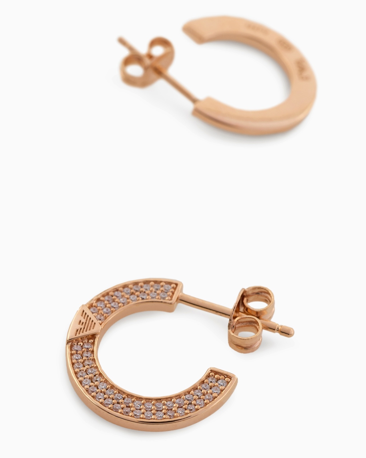 ROSE GOLD-TONE STERLING SILVER HOOP EARRINGS - 3