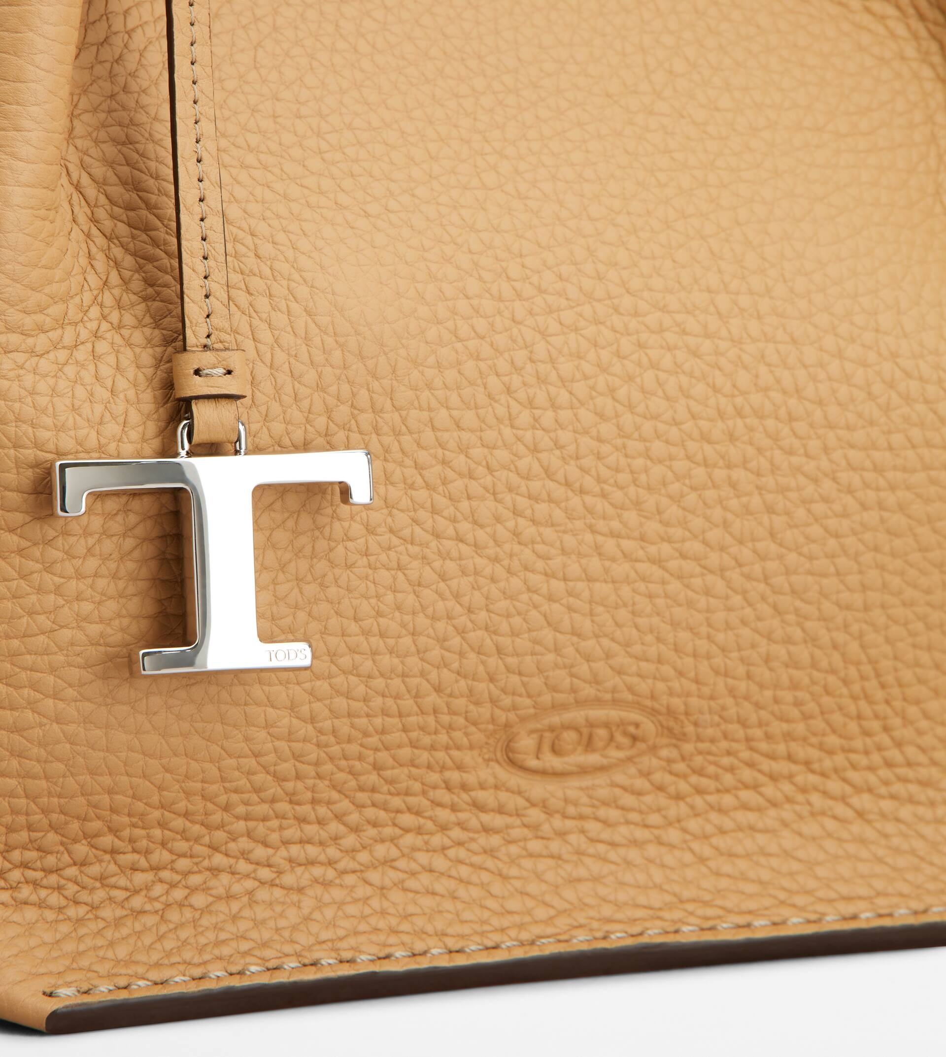 BUCKET BAG IN LEATHER SMALL - BEIGE - 5