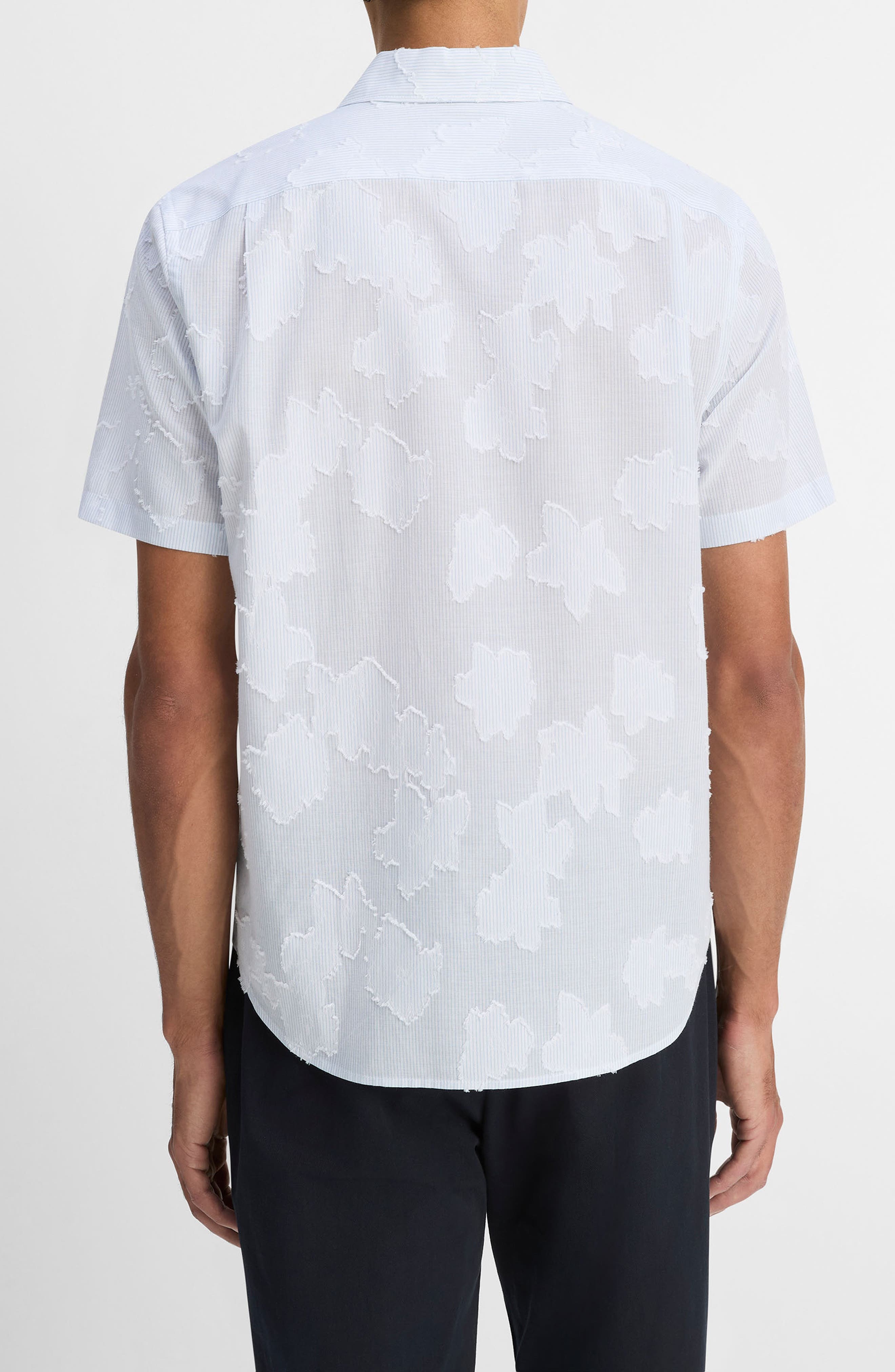 Vince Fil Coupé Short Sleeve Button-Up Shirt in Optic White/Californ at Nordstrom - 2