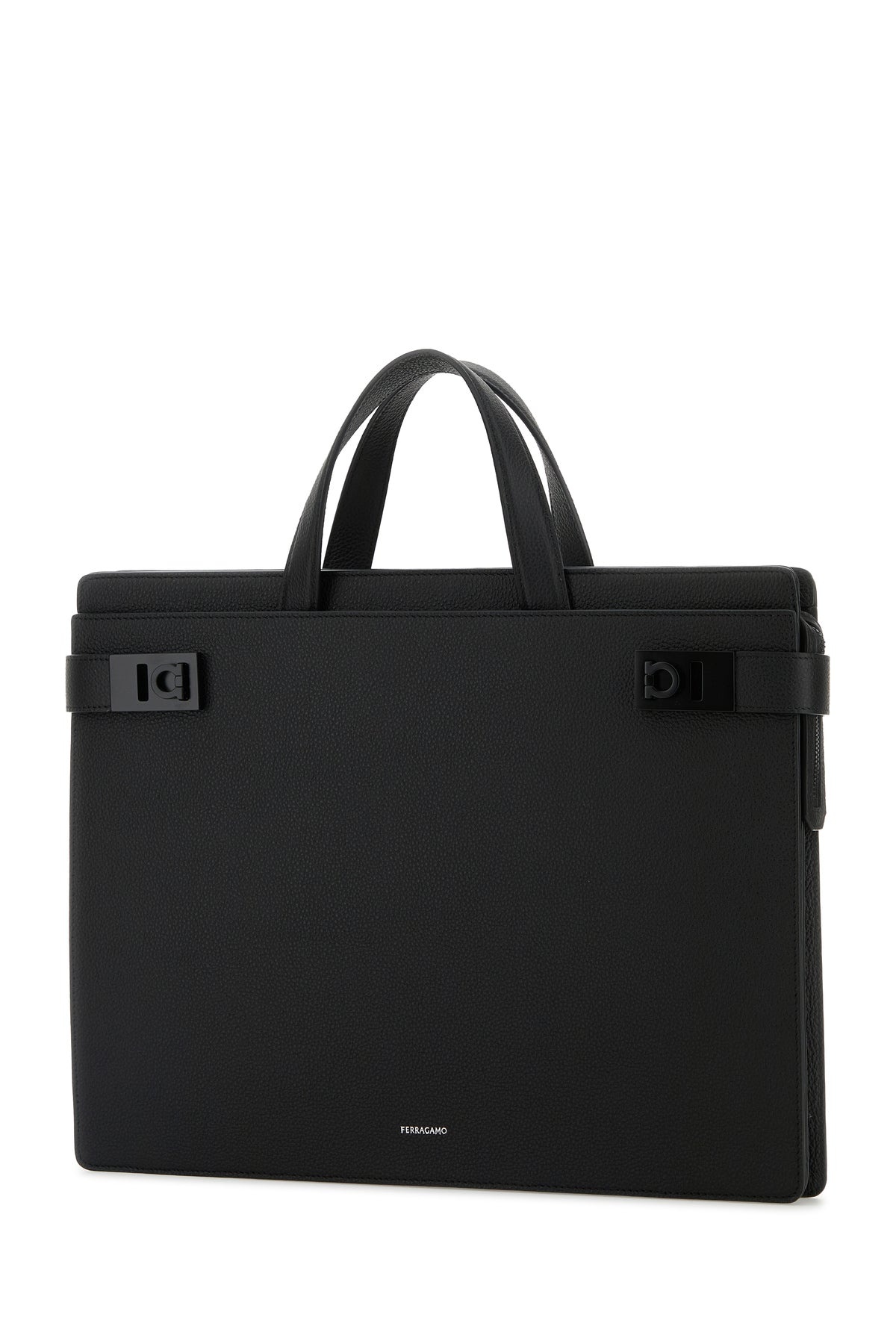 Black leather Twins briefcase - 2