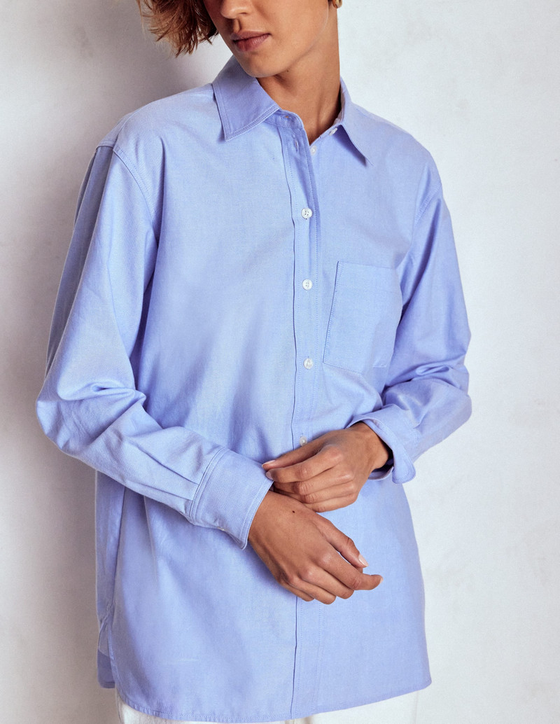 Sadie Relaxed Cotton Shirt-Blue Oxford 3