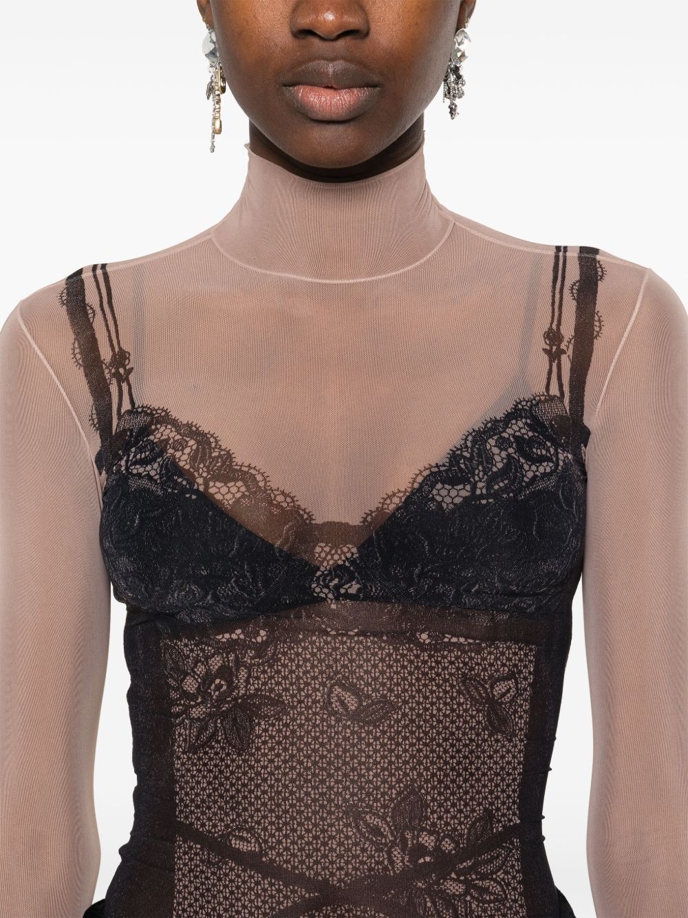 trompe-l'oeil Lingerie top - 5