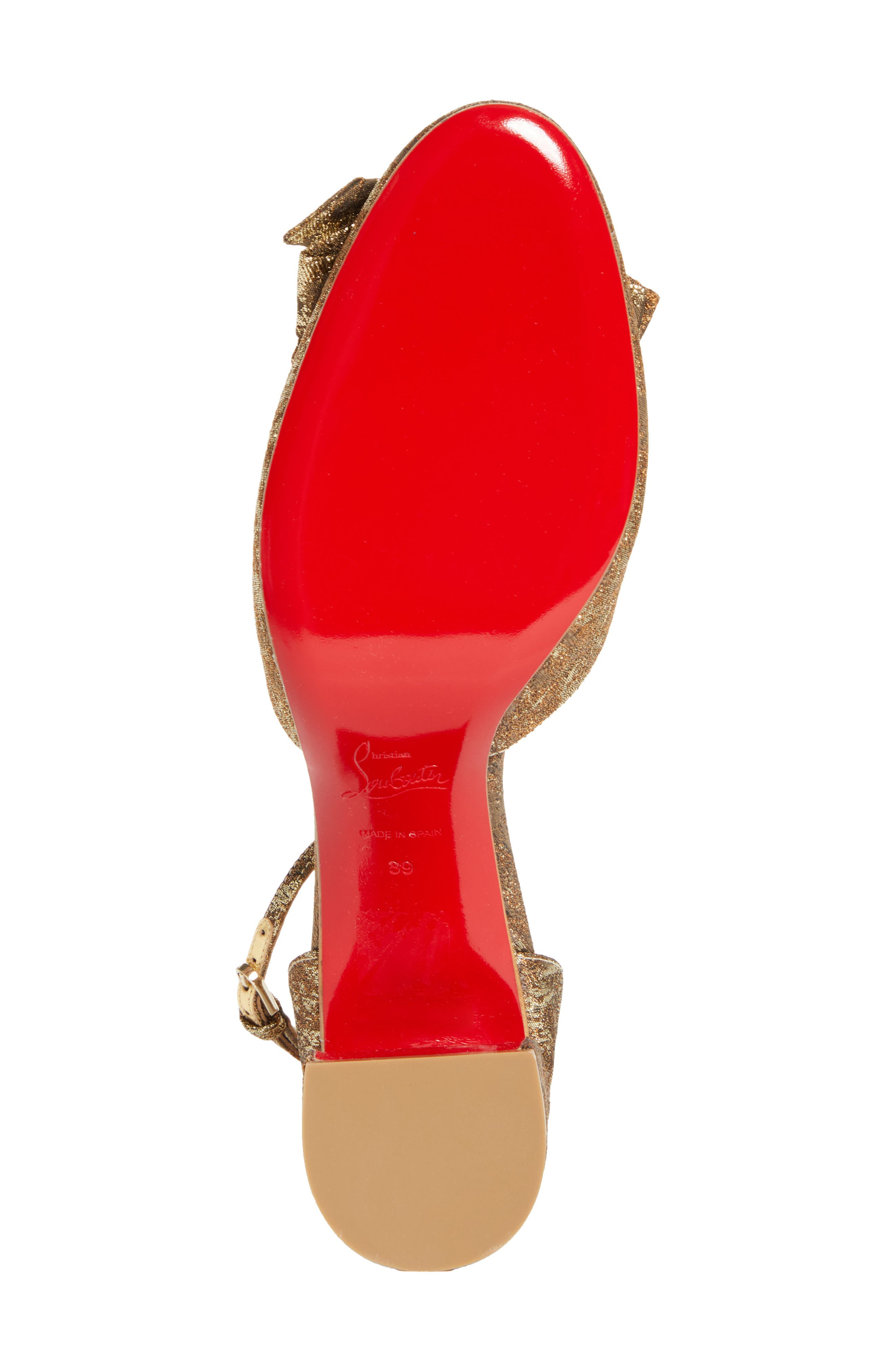 Christian Louboutin Jane Bow Pump in Gold at Nordstrom - 6