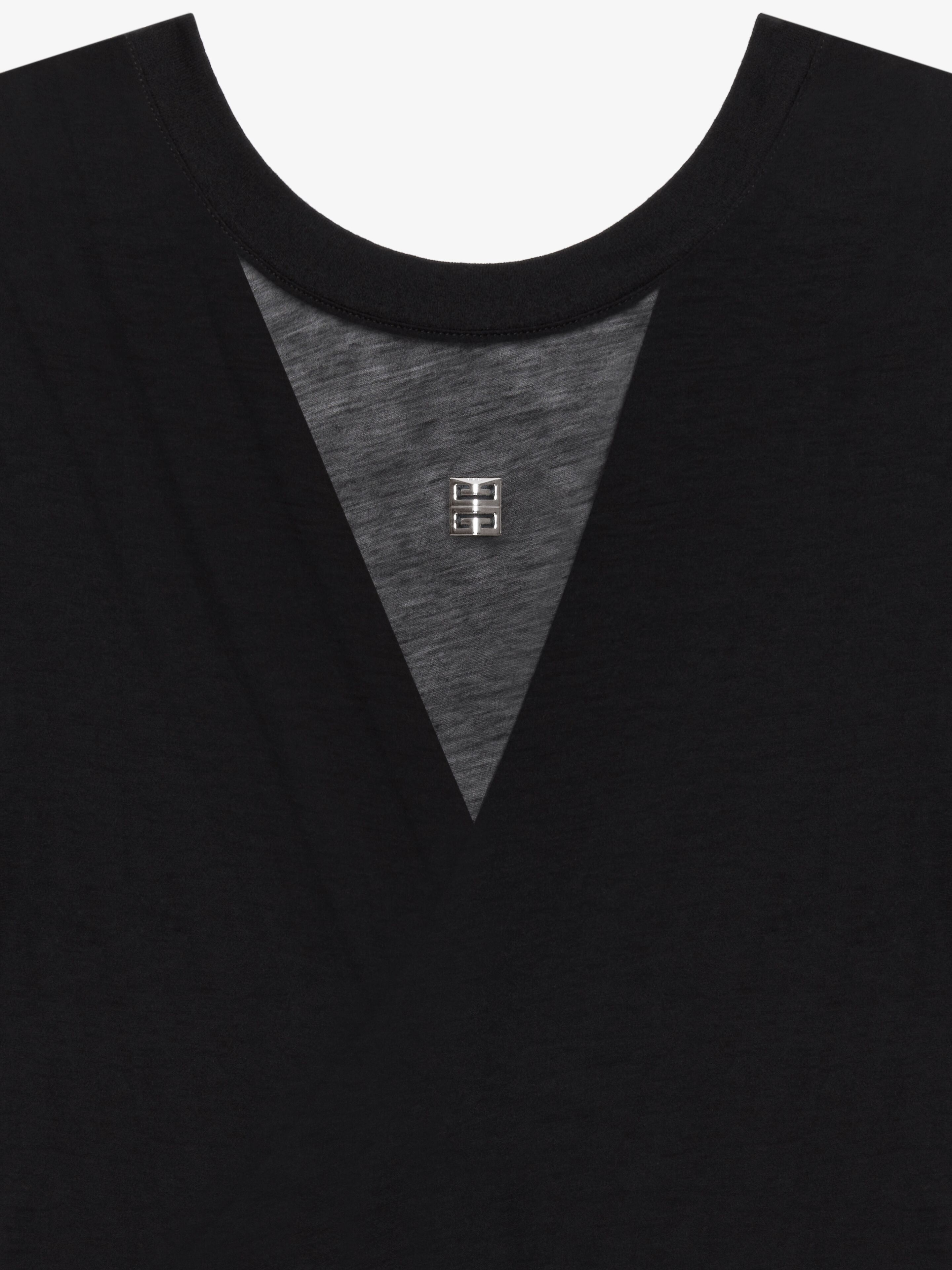 DRAPED T-SHIRT IN TRANSPARENT JERSEY - 5