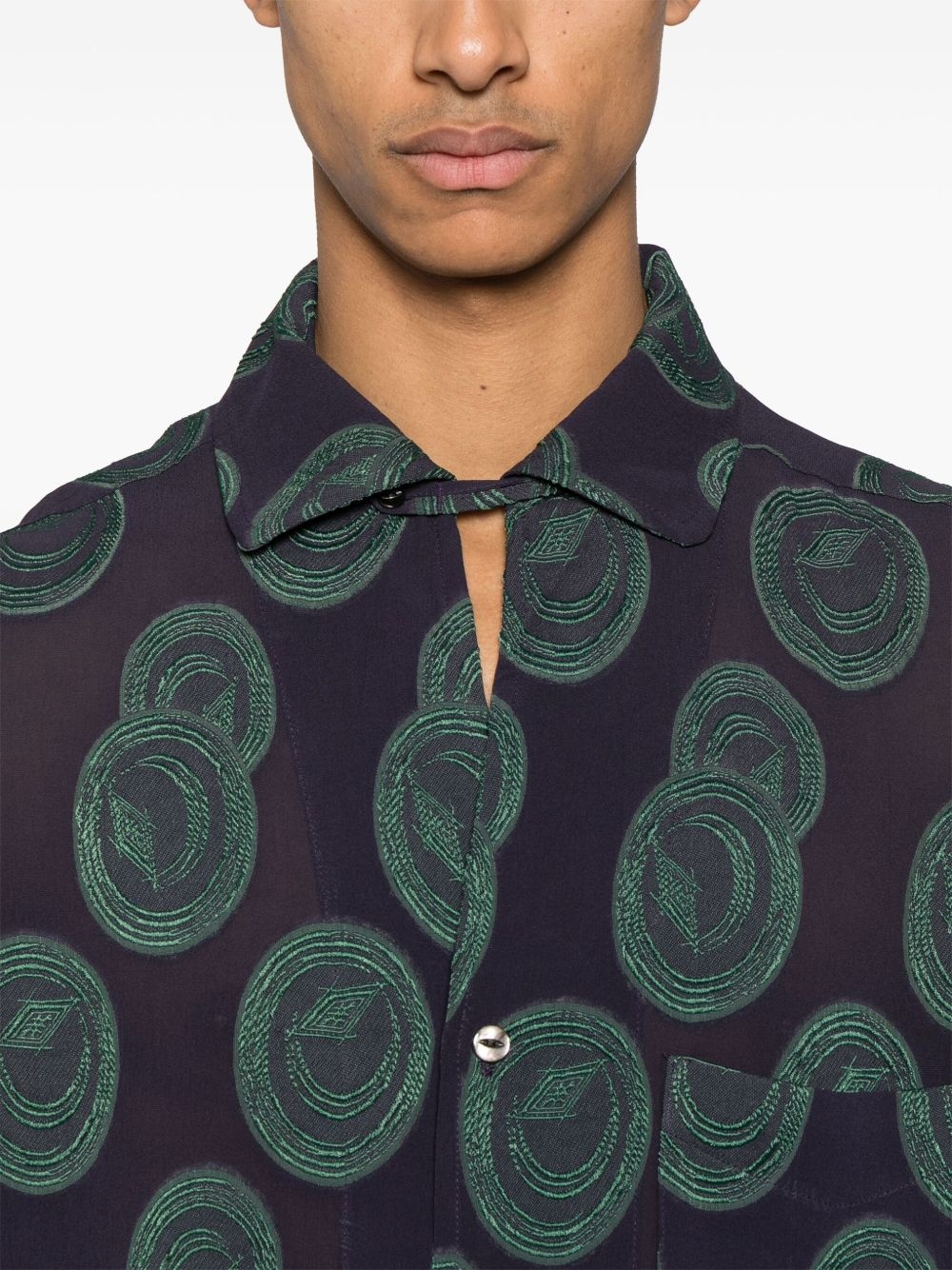 pattern-embroidered shirt - 5