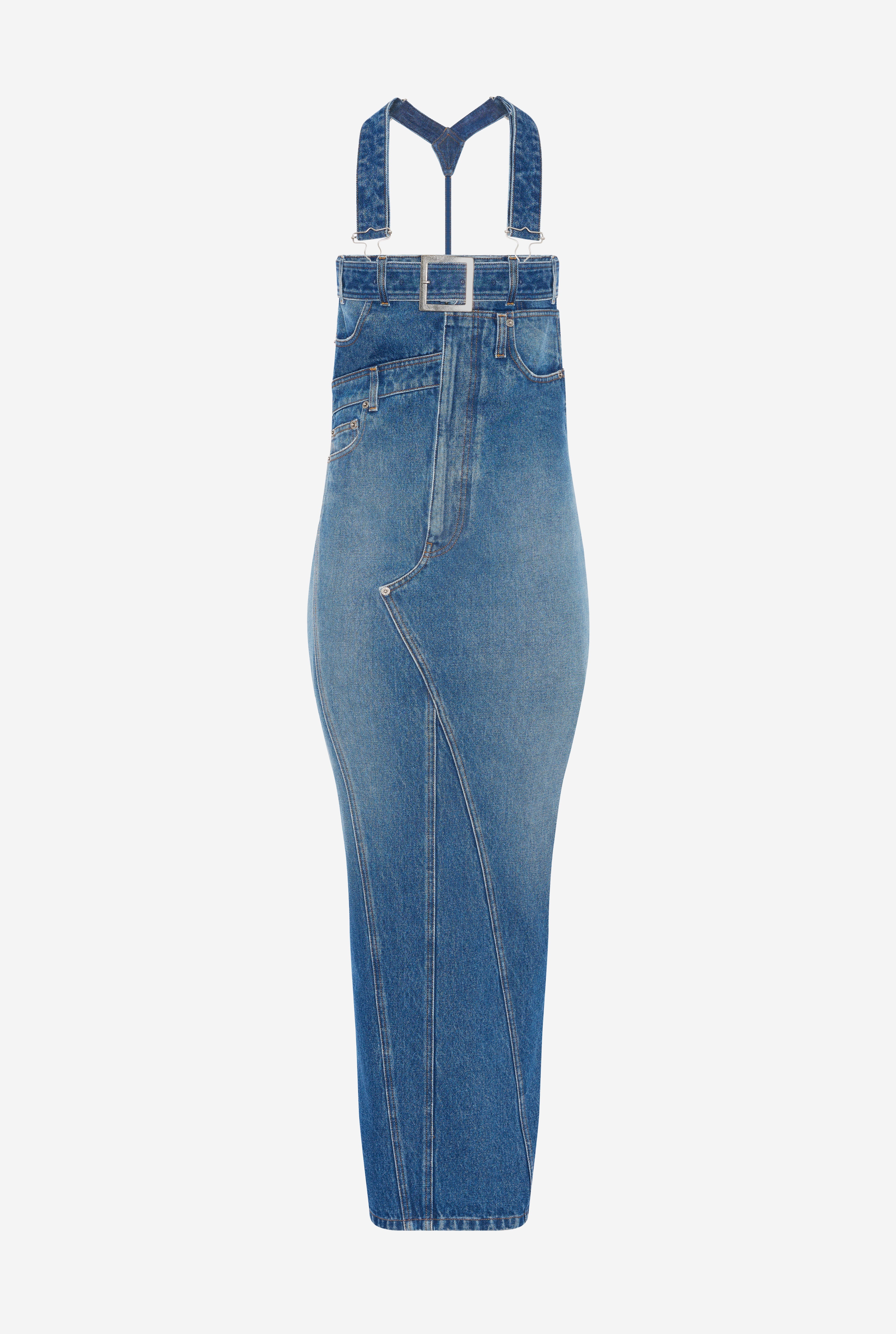 THE DENIM OVERALL DRESS - 7