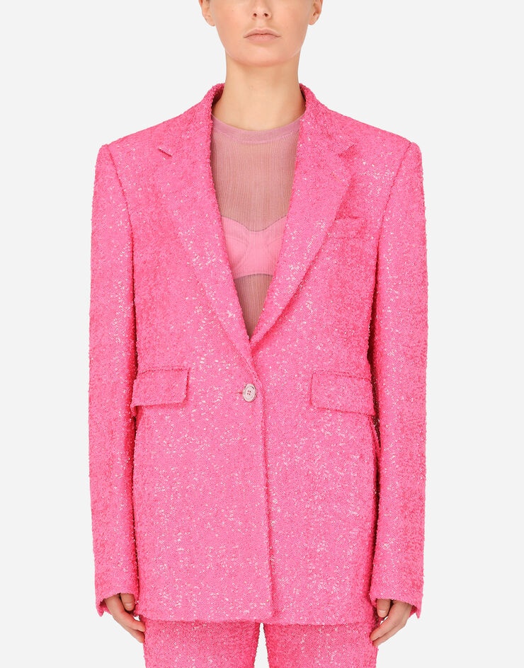 Single-breasted sequined jacket - 2