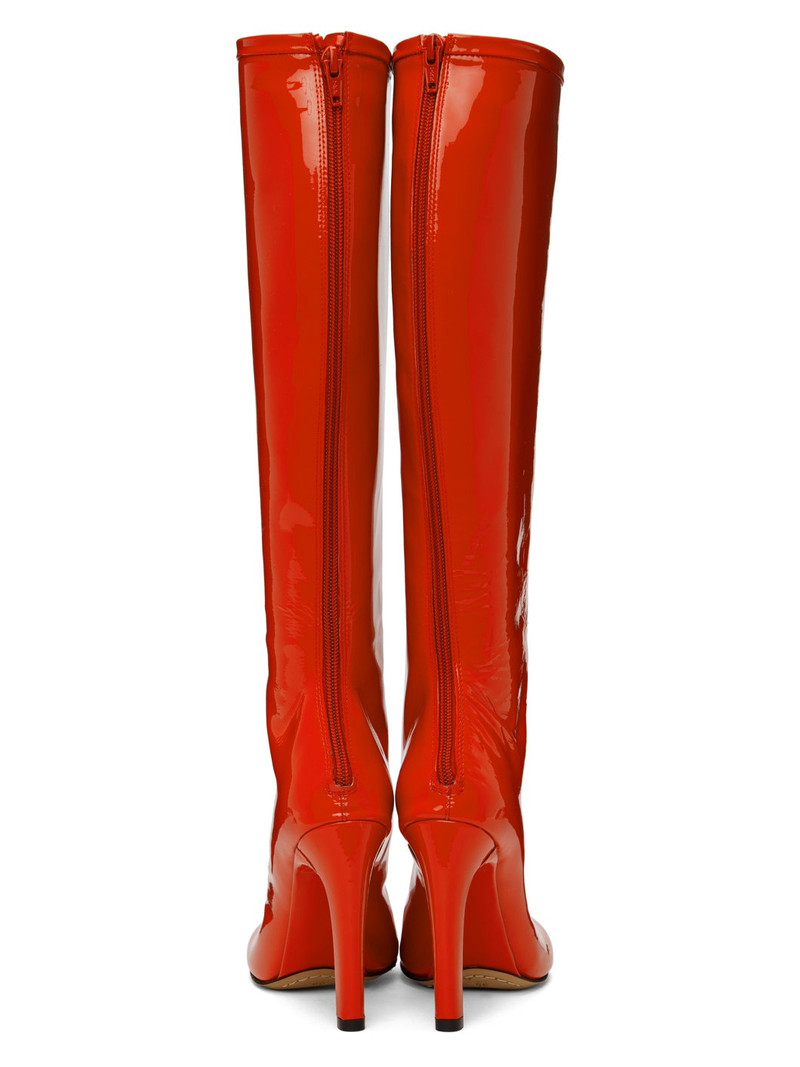 Red Lace-Up Tall Boots 2