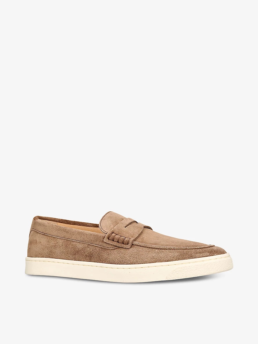 Hybrid penny-detail suede loafers - 3