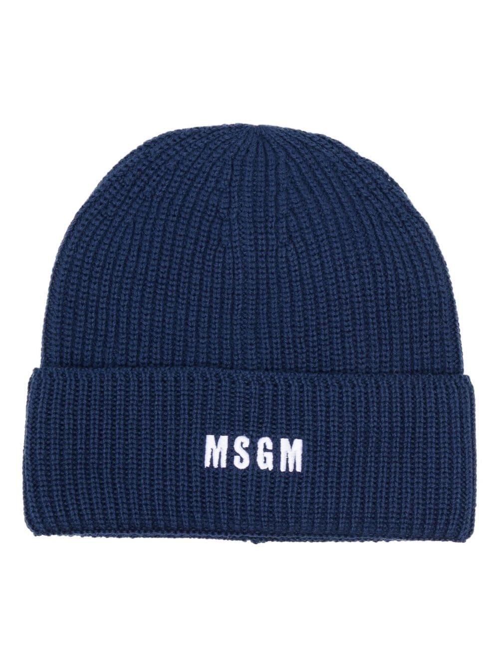 logo-embroidered ribbed-knit beanie - 1