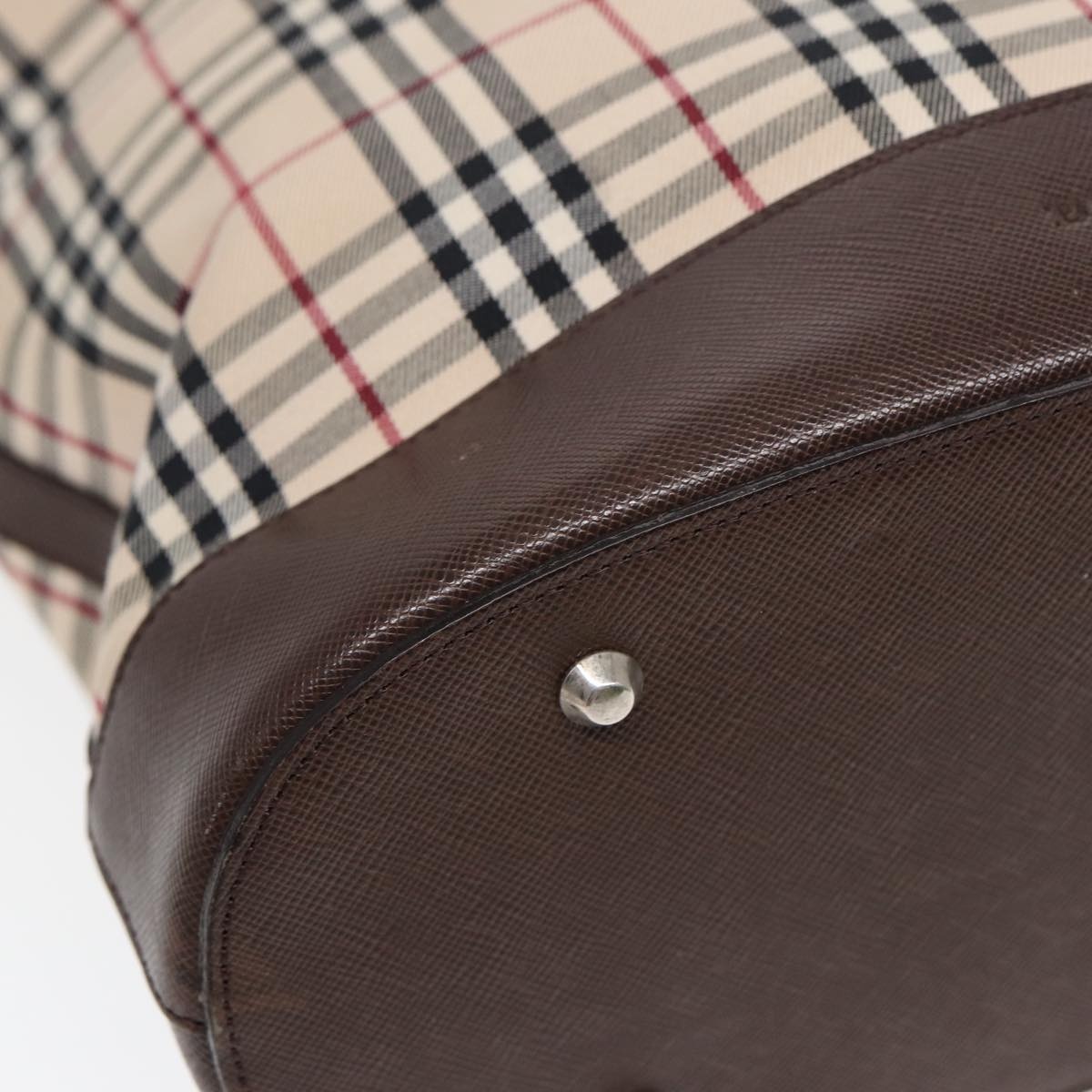 Burberry Nova Check Tote Bag Canvas Beige Brown Silver - 15