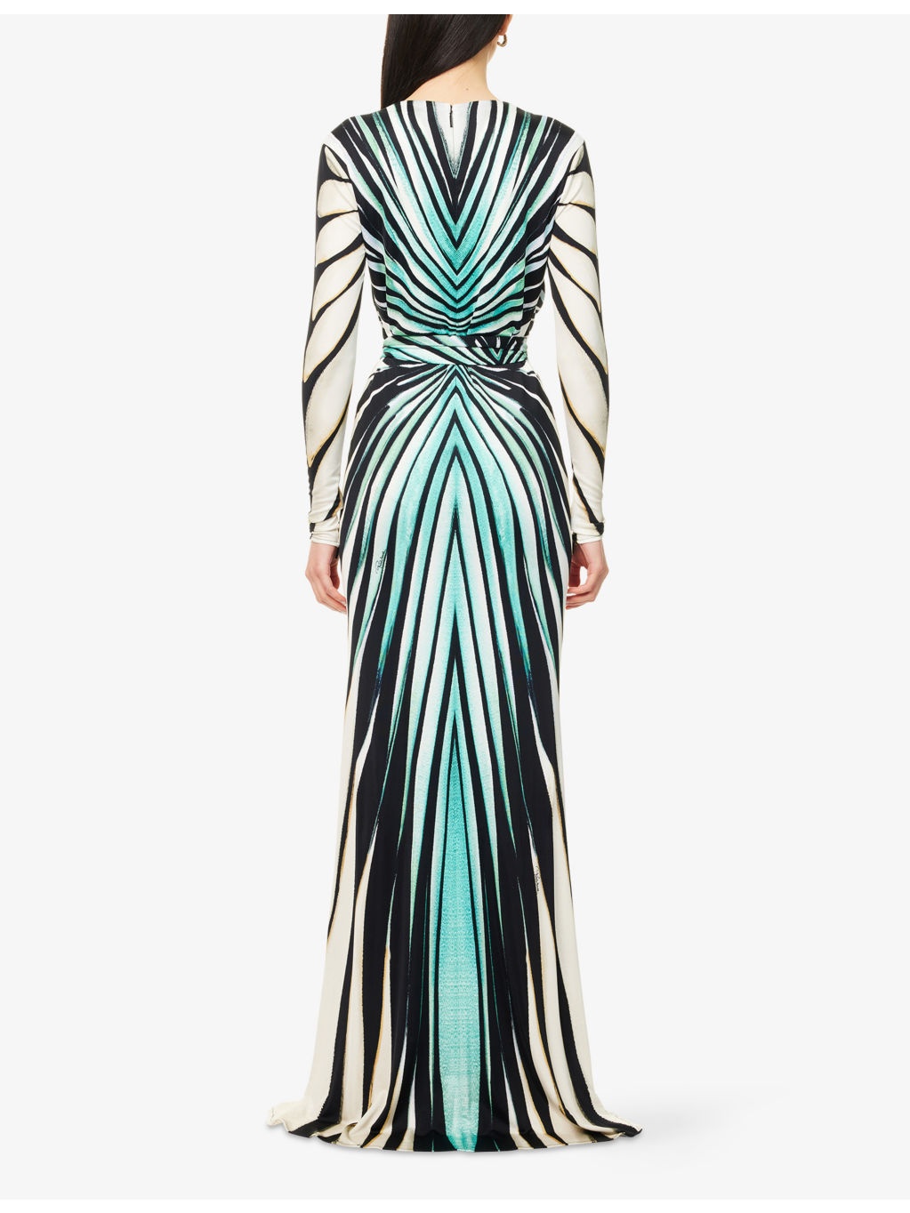 Plunge Ruched Stretch-Woven Maxi Dress - 4
