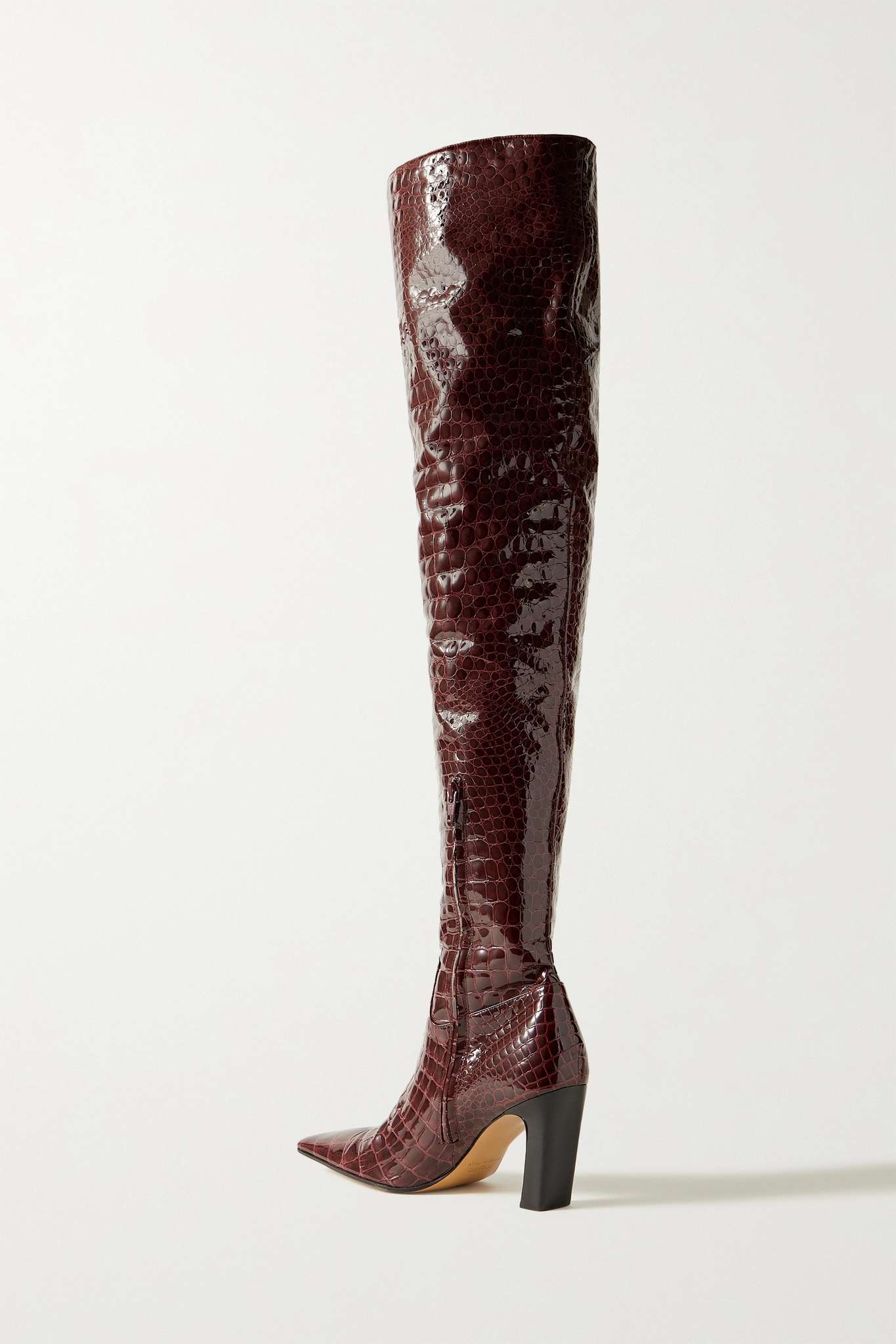 Marfa croc-effect patent-leather over-the-knee boots - 3