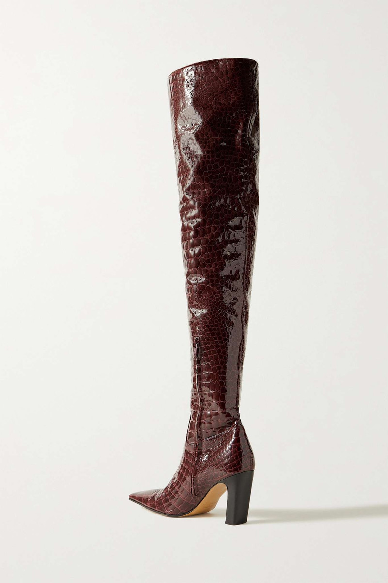 Marfa croc-effect patent-leather over-the-knee boots 3