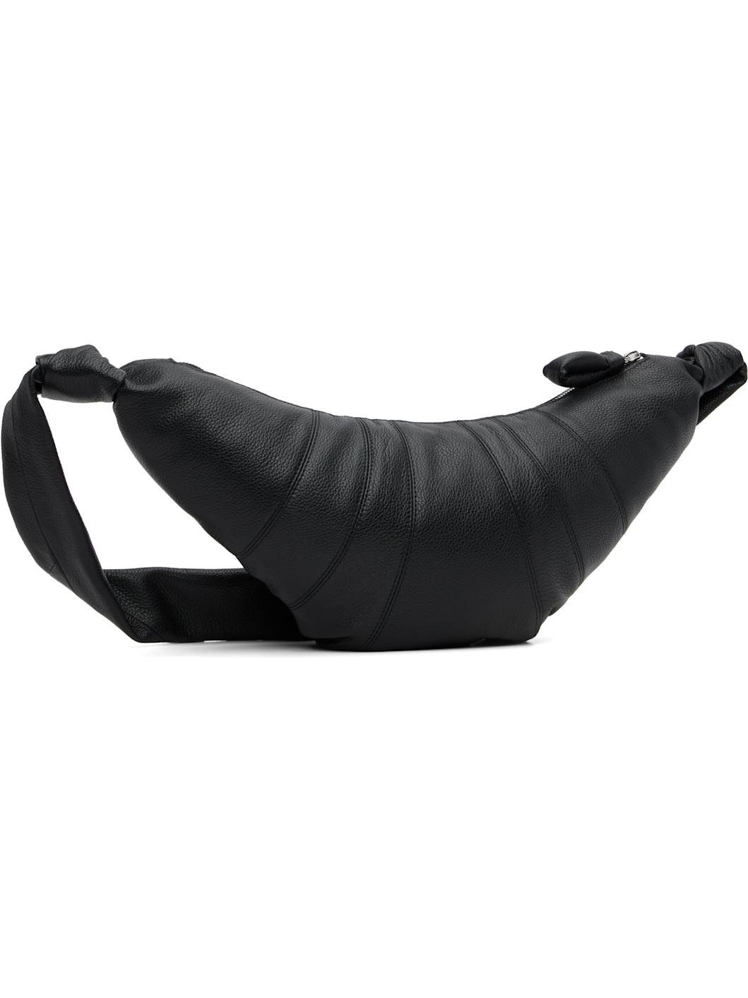 Black Medium Croissant Bag - 3