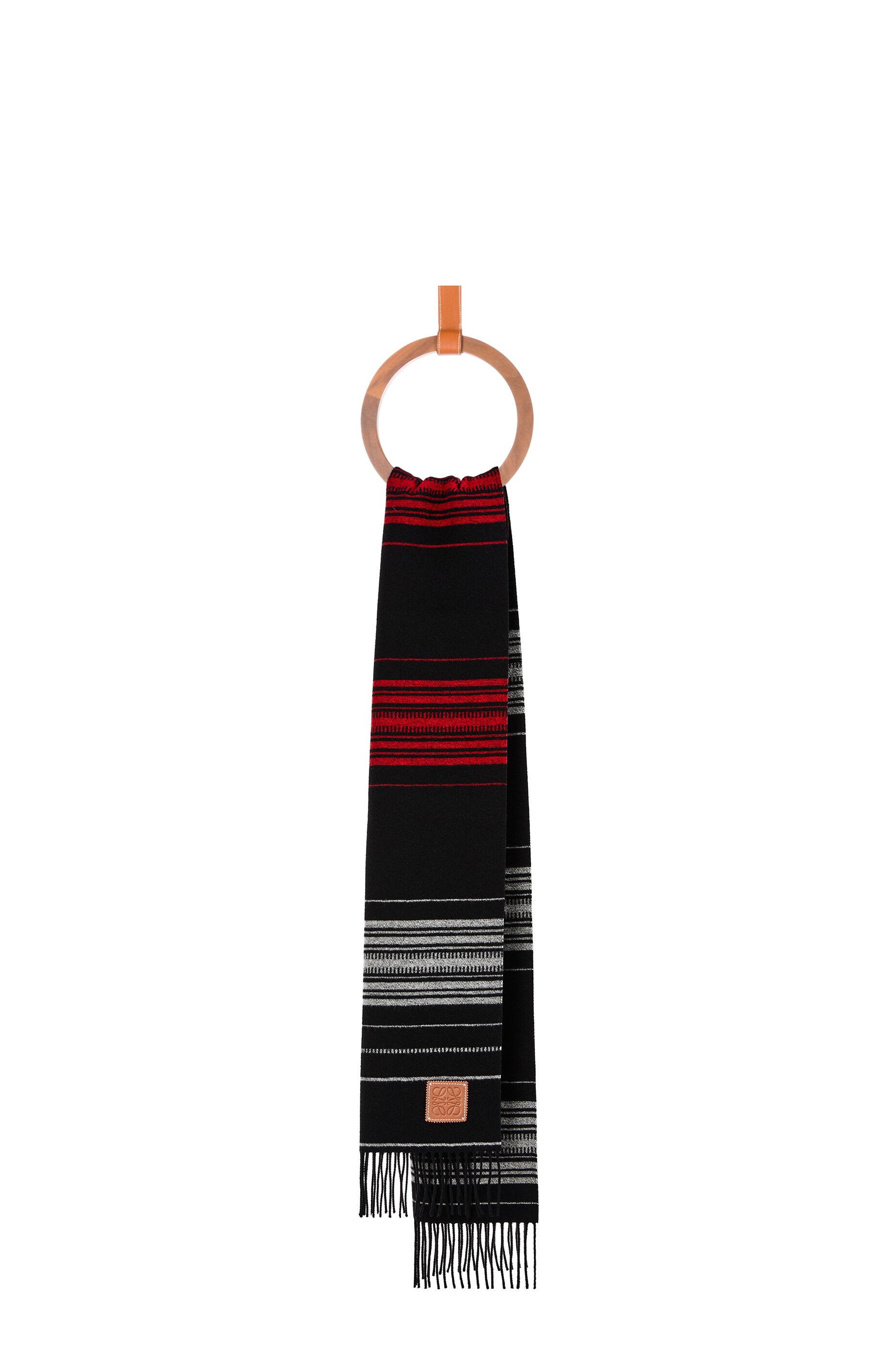 Scarf in striped wool and cashmere - 1