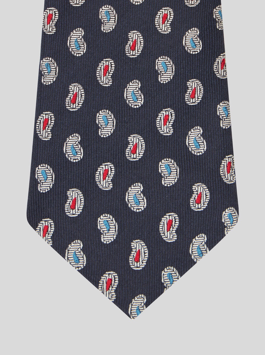 MICRO PAISLEY JACQUARD SILK TIE - 3