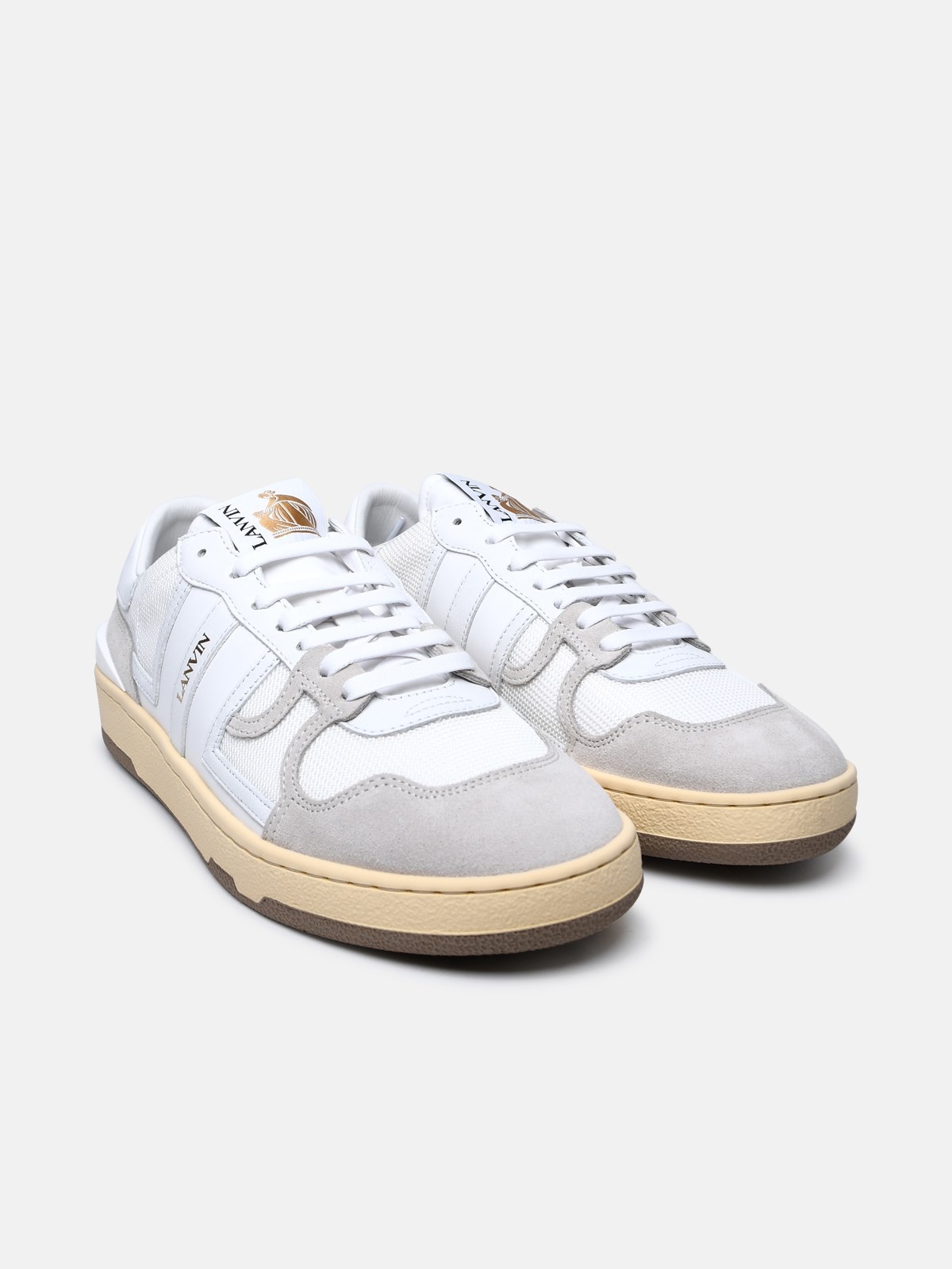 WHITE LEATHER BLEND SNEAKERS - 2