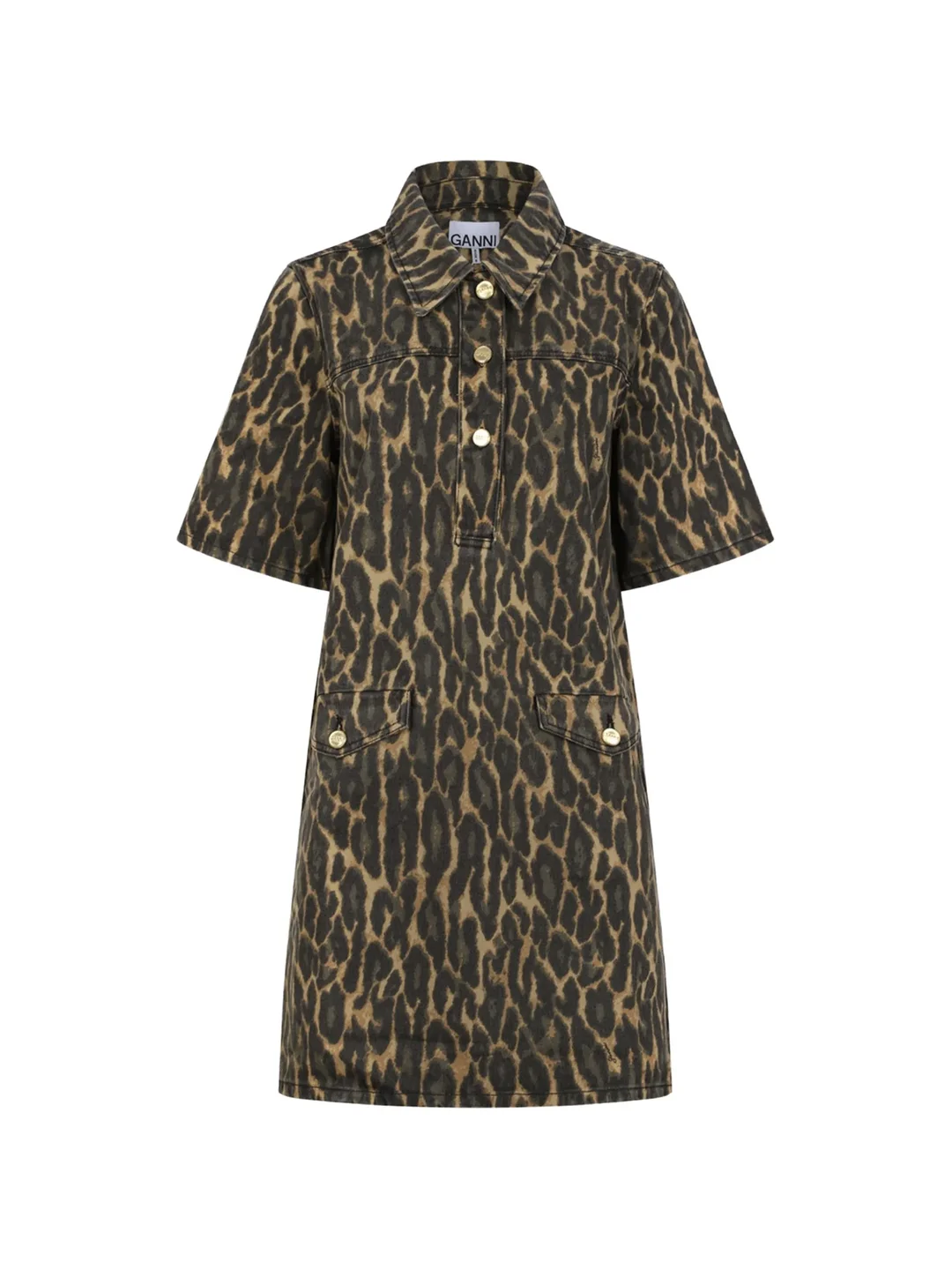 Print Denim Mini Dress - 1