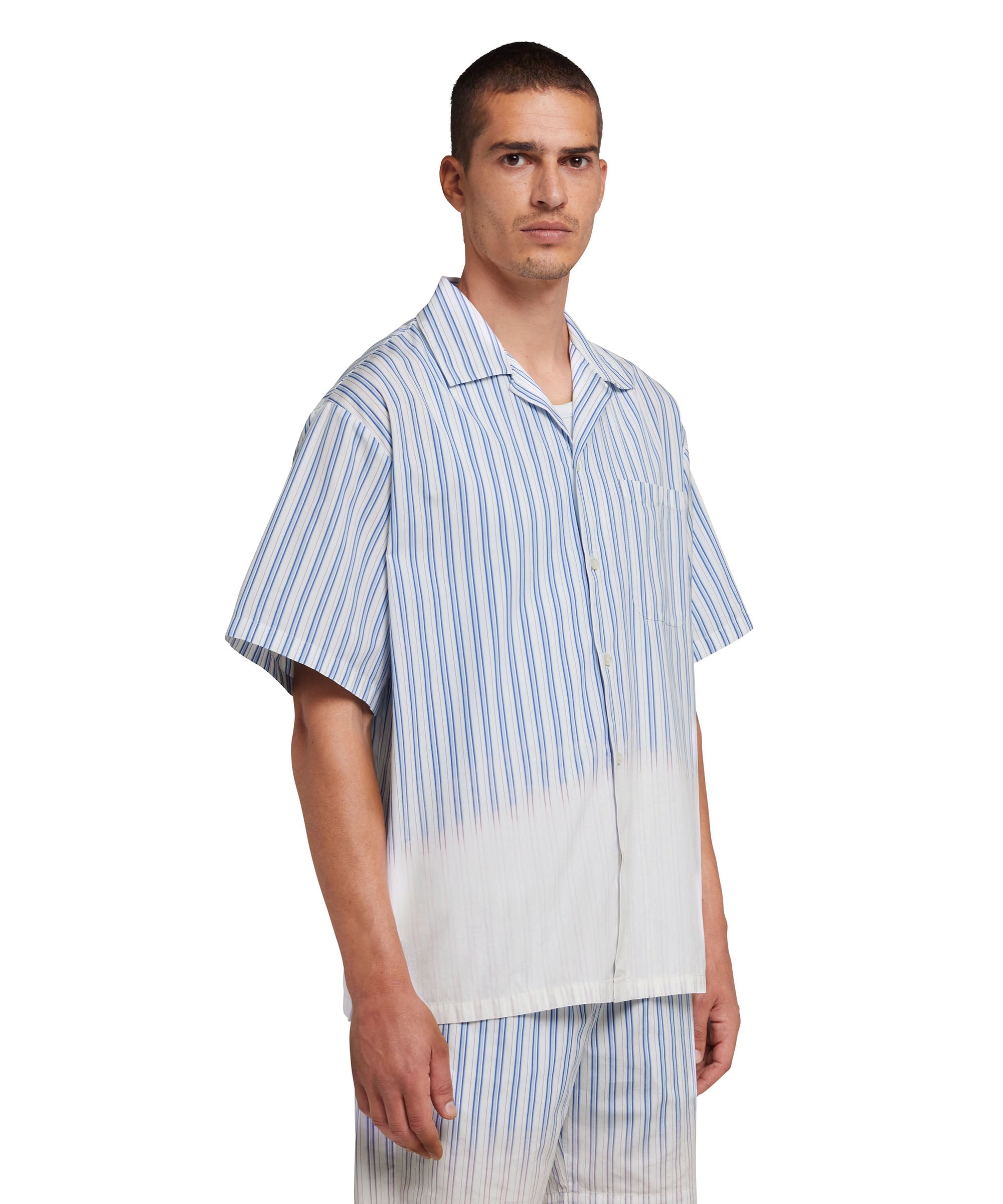 Poplin bowling shirt with faded treatment - 4