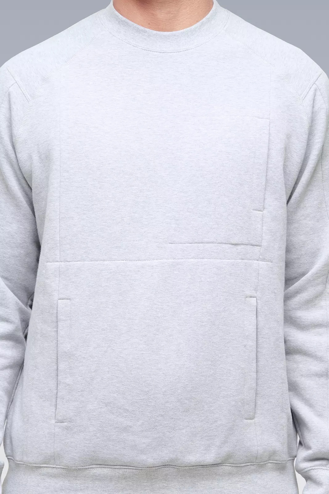 S14-BR Cotton Crewneck Sweatshirt Gray Melange - 7