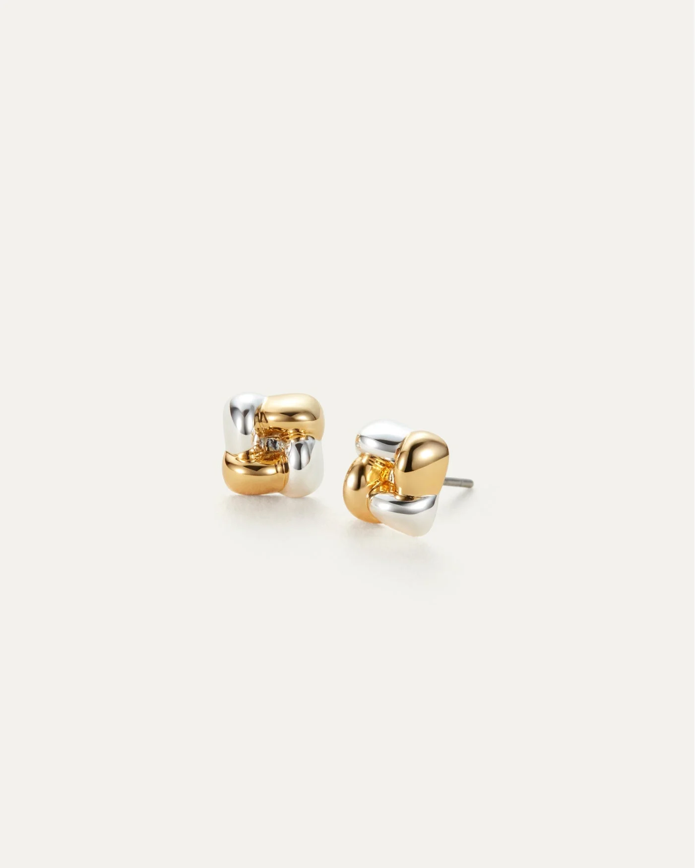 Mini Woven Square Earrings - 1