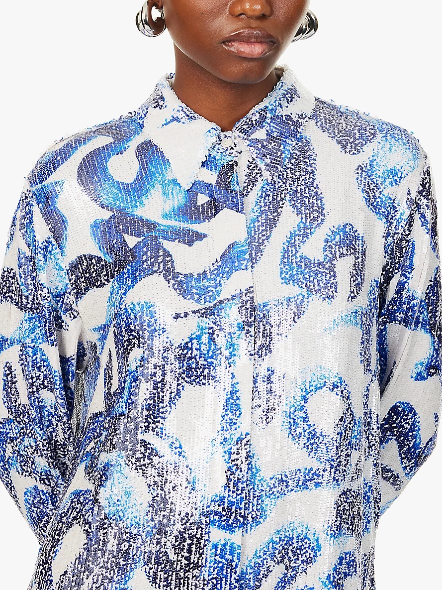 Chowy sequin-embellished woven shirt - 5