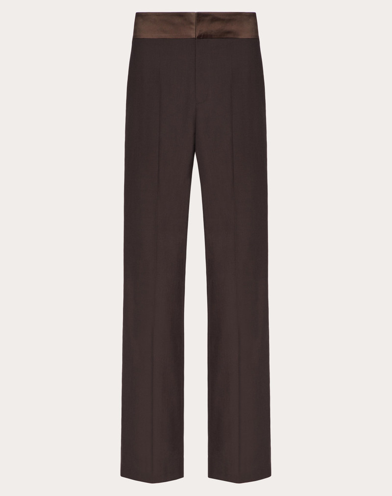 WOOL PANTS WITH BELT AND SATIN SIDE BANDS 1