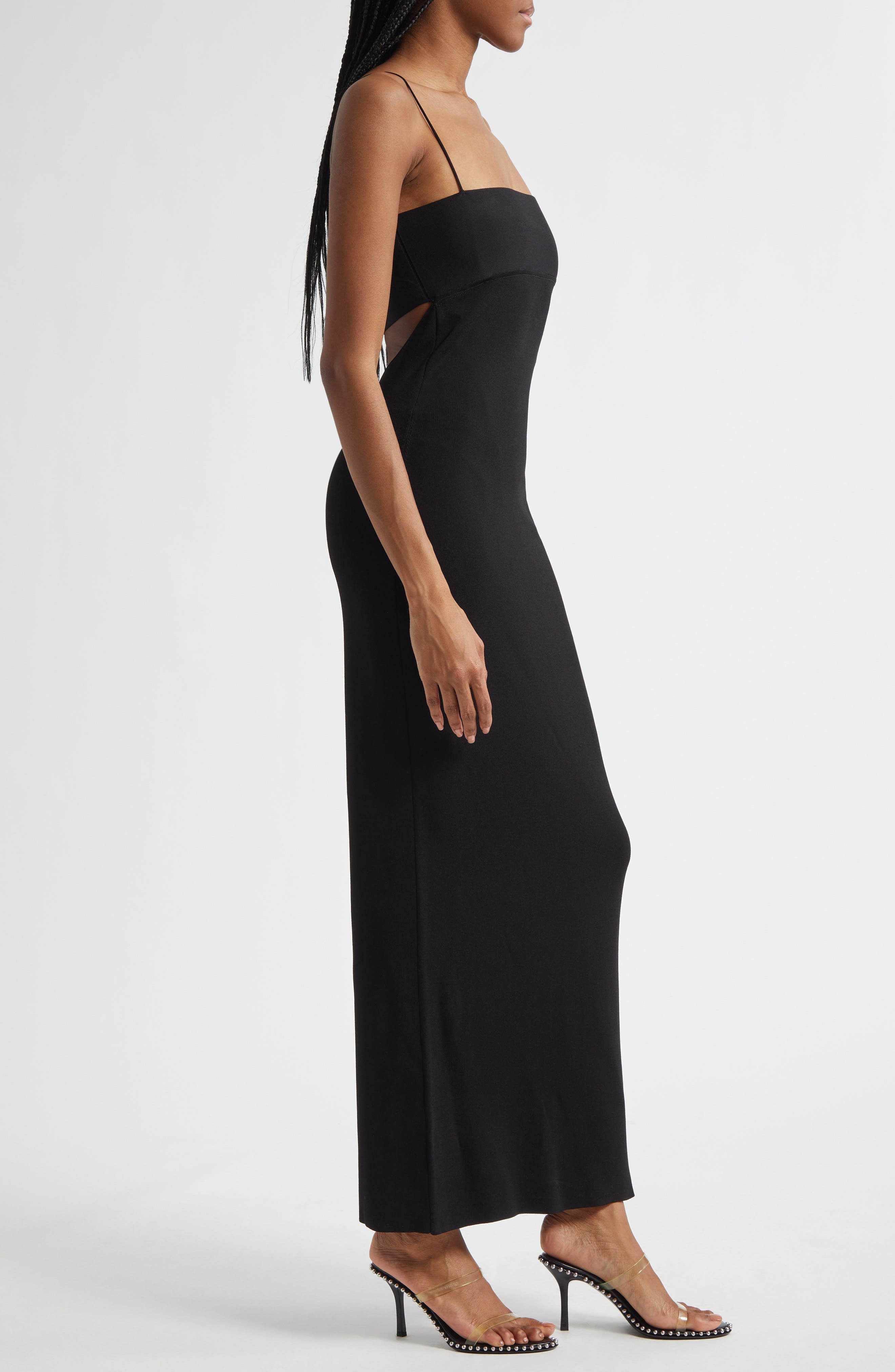 Alexander Wang Logo Jacquard Maxi Slipdress in Black at Nordstrom - 3