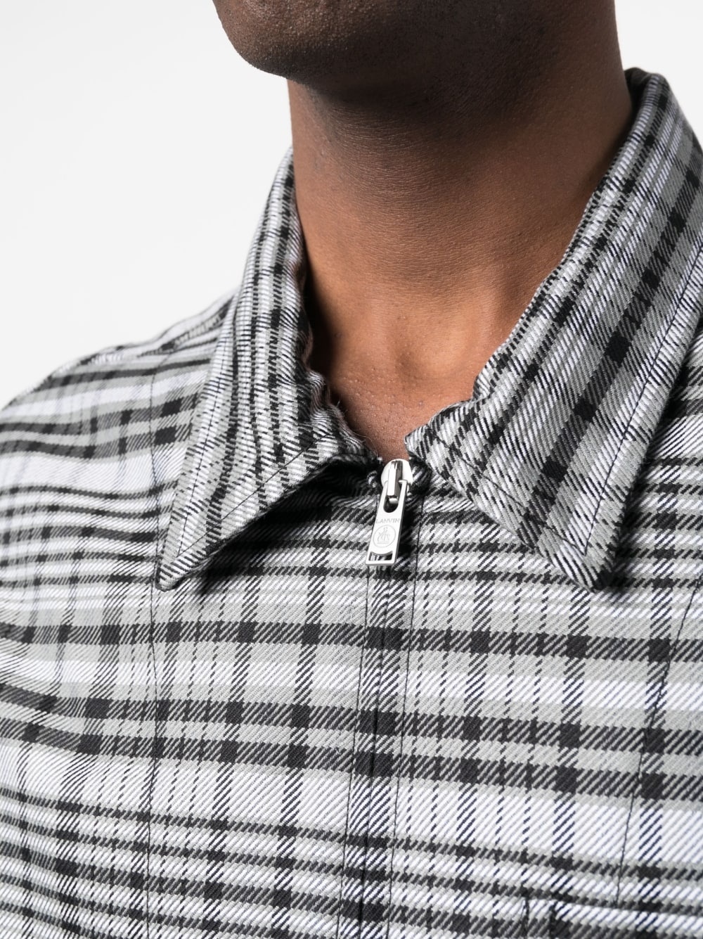 zip-up checked jacket - 5
