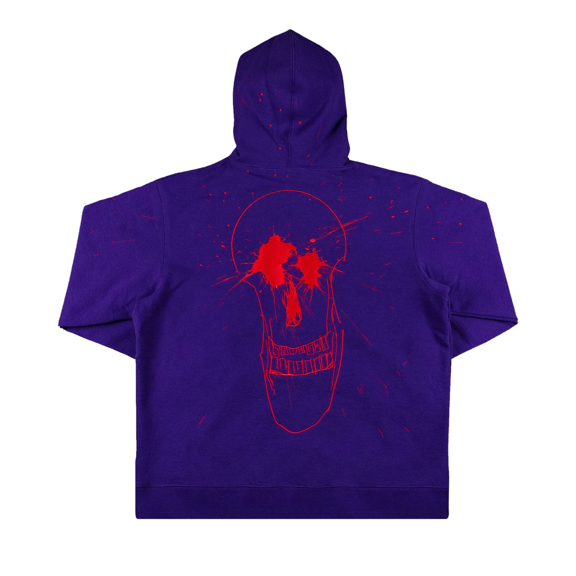 Supreme Ralph Steadman Skull Hooded Sweatshirt 'Purple' - 2