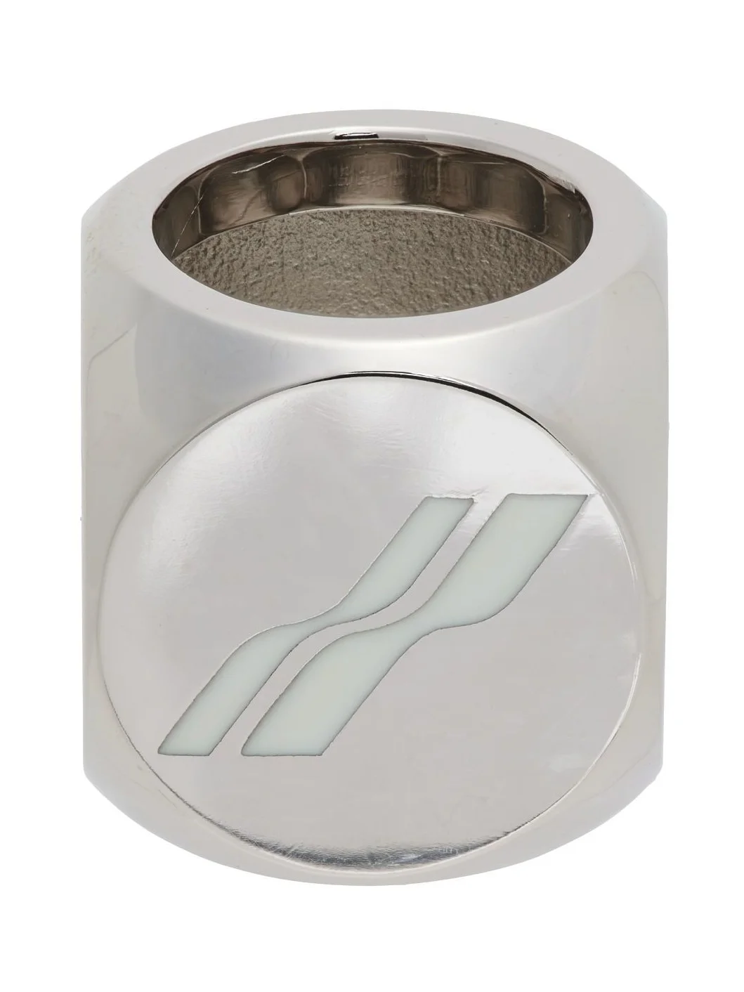 Silver & White Logo Dice Ring - 1