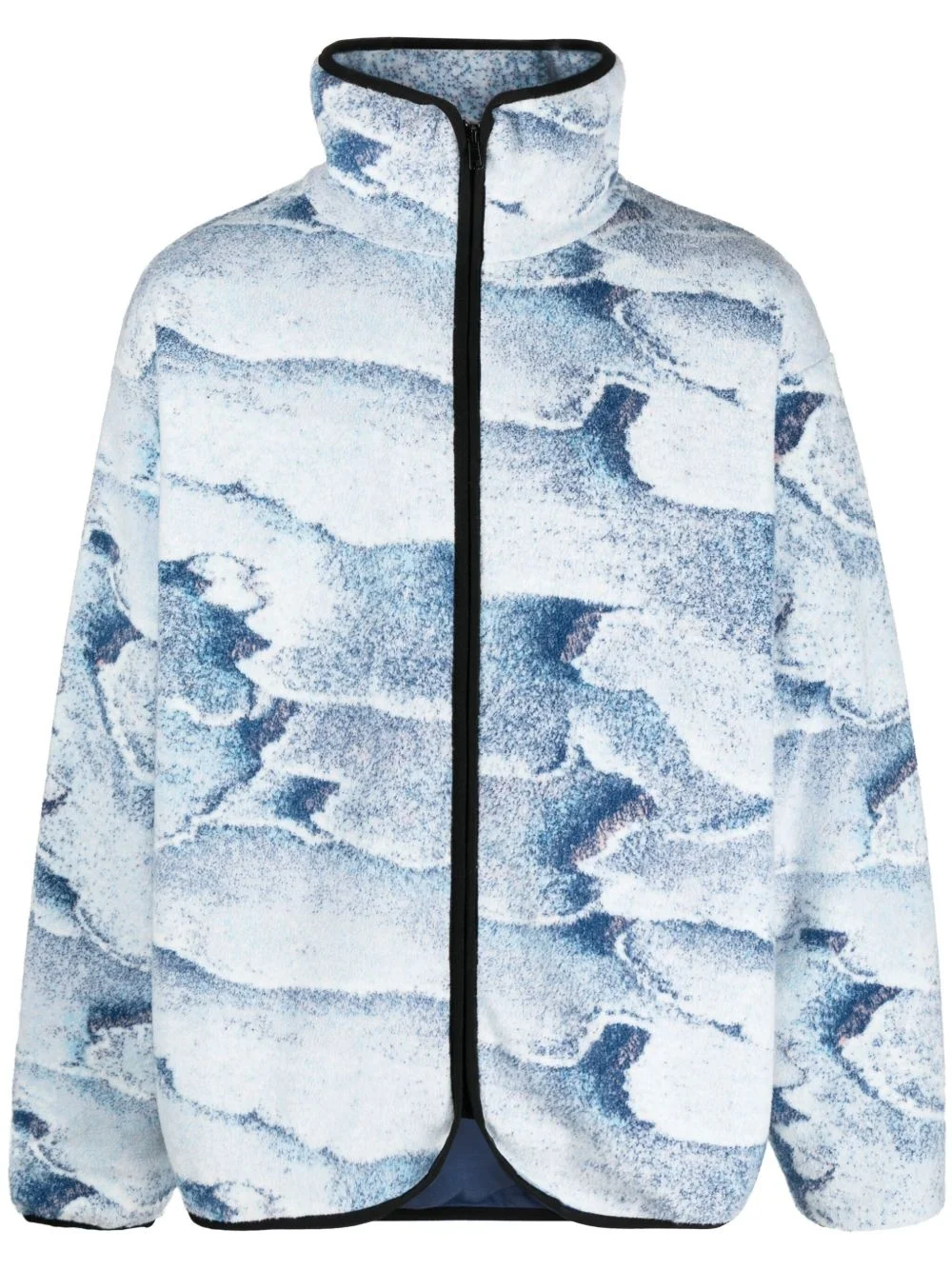Salt abstract-print zip-up jacket - 1