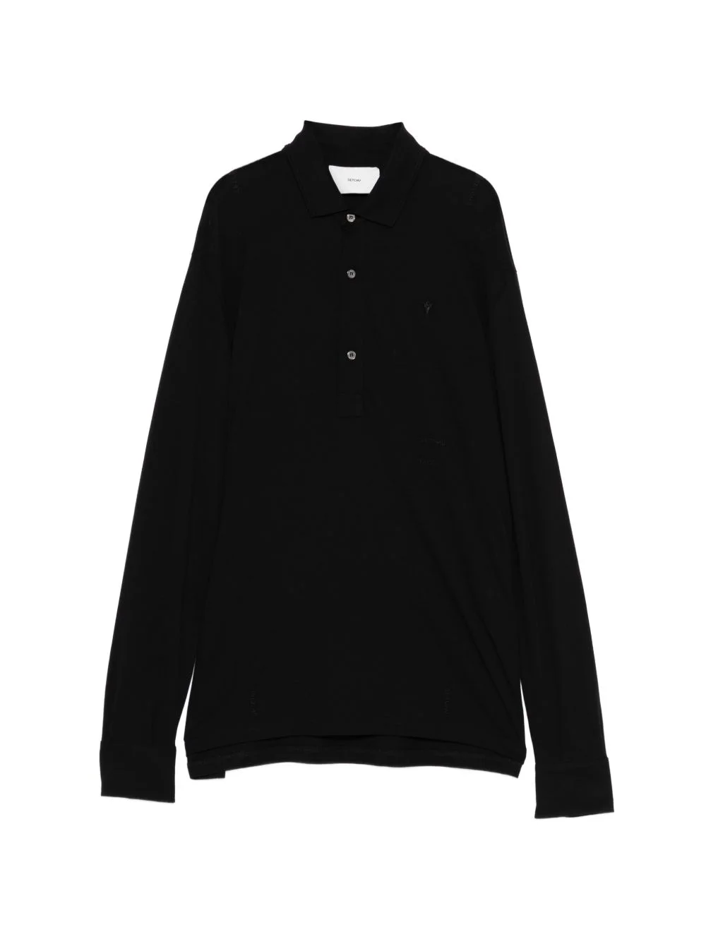 logo-embroidered long-sleeve polo shirt - 1