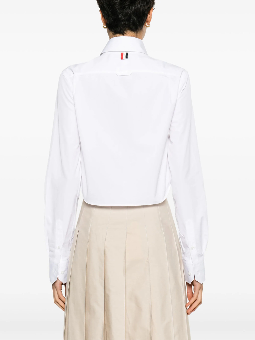 Poplin Classic Round Collar Cropped Shirt Women - 4