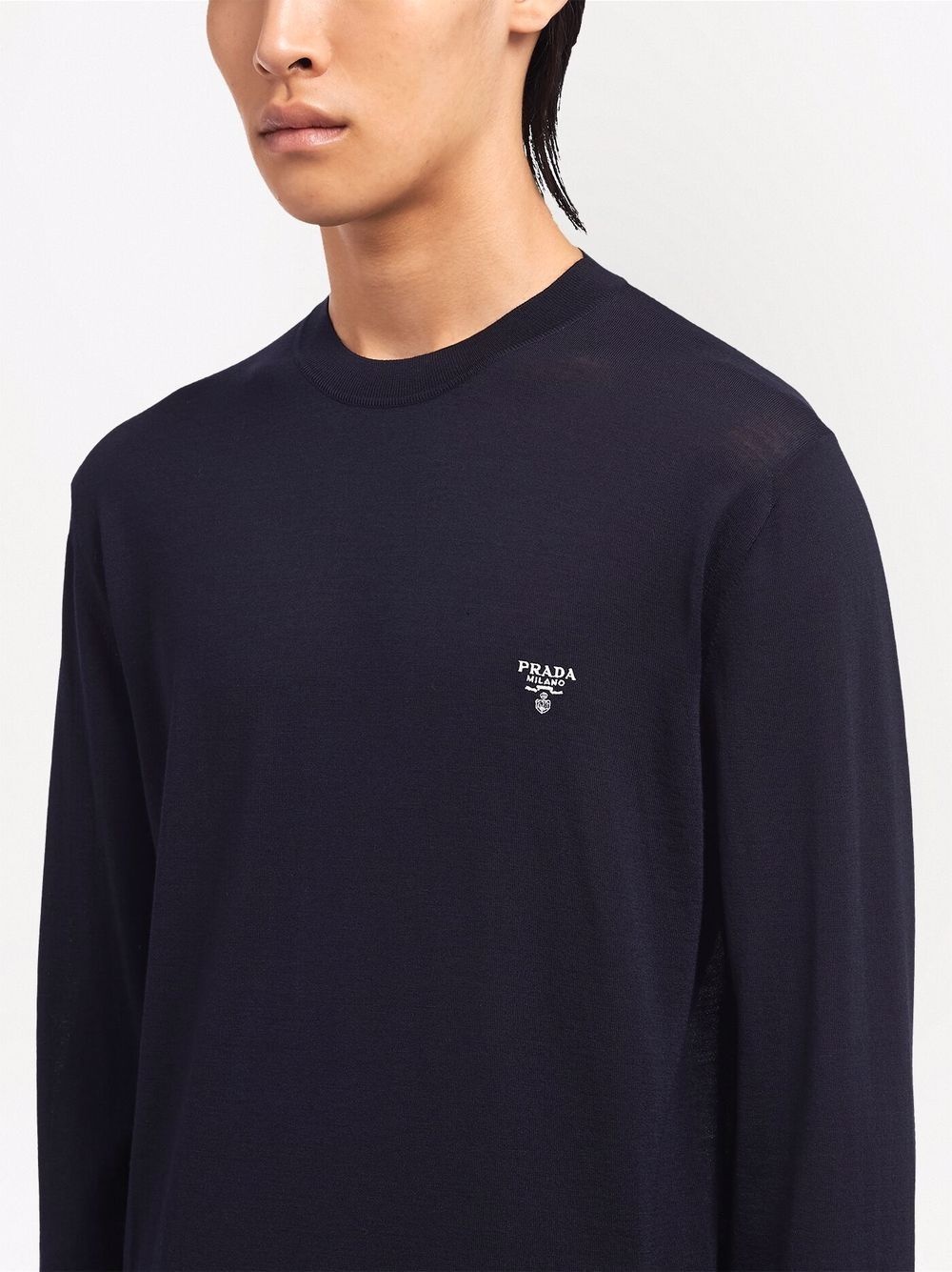 embroidered-logo wool jumper - 5